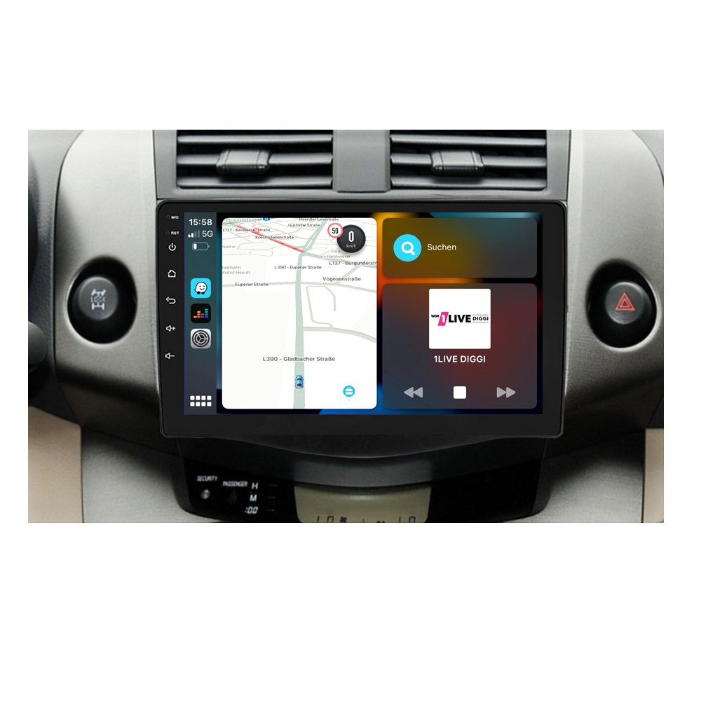 TAFFIO Für Toyota RAV4 3 CA30W 06-13 9" Touchscreen Android GPS CarPlay Einbau-Navigationsgerät