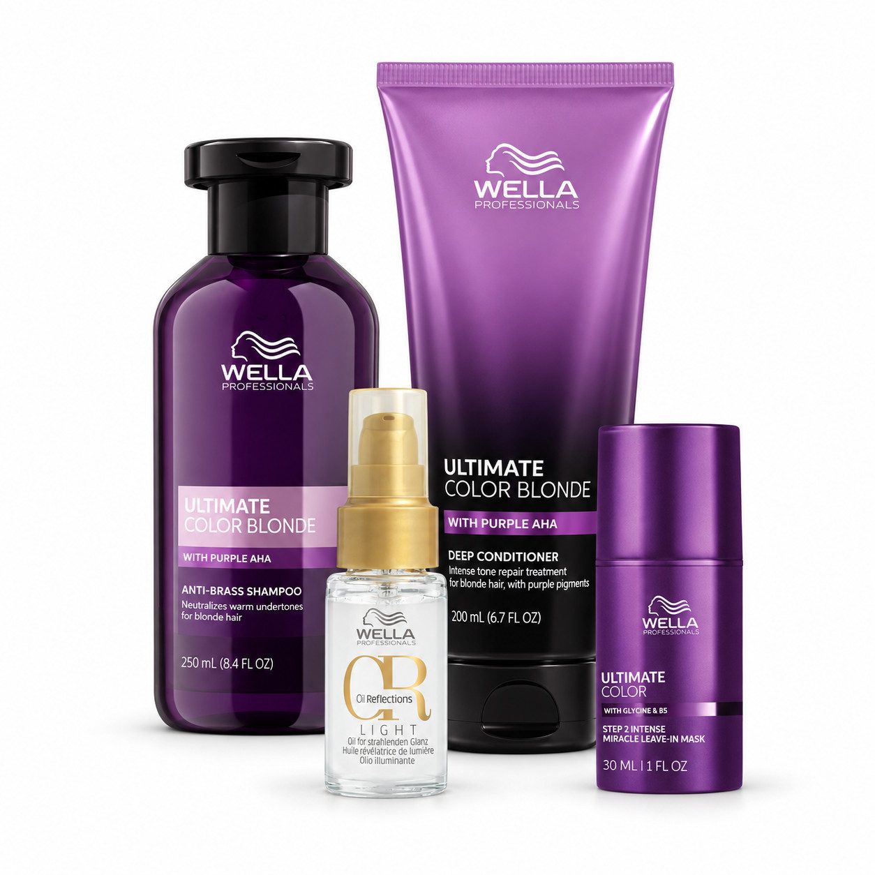 Wella Professionals Haarpflege-Set Ultimate Color Blonde Hair Routine Bundle, Set, 4-tlg., Komplette Pflegeroutine für blondiertes und aufgehelltes Haar