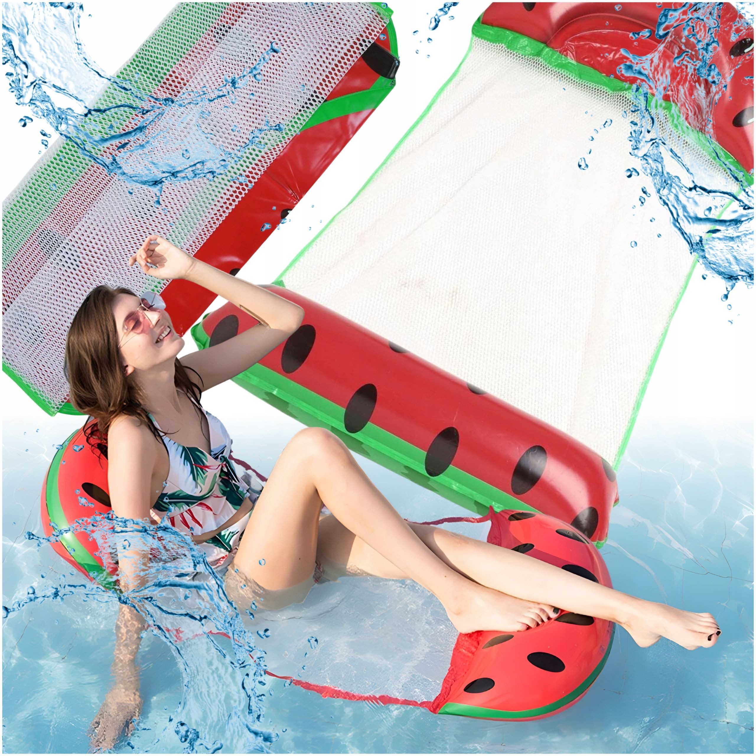 Festivalartikel Schwimmsitz Aufblasbare Wassermelon-Luftmatratze 158x70 cm günstig online kaufen