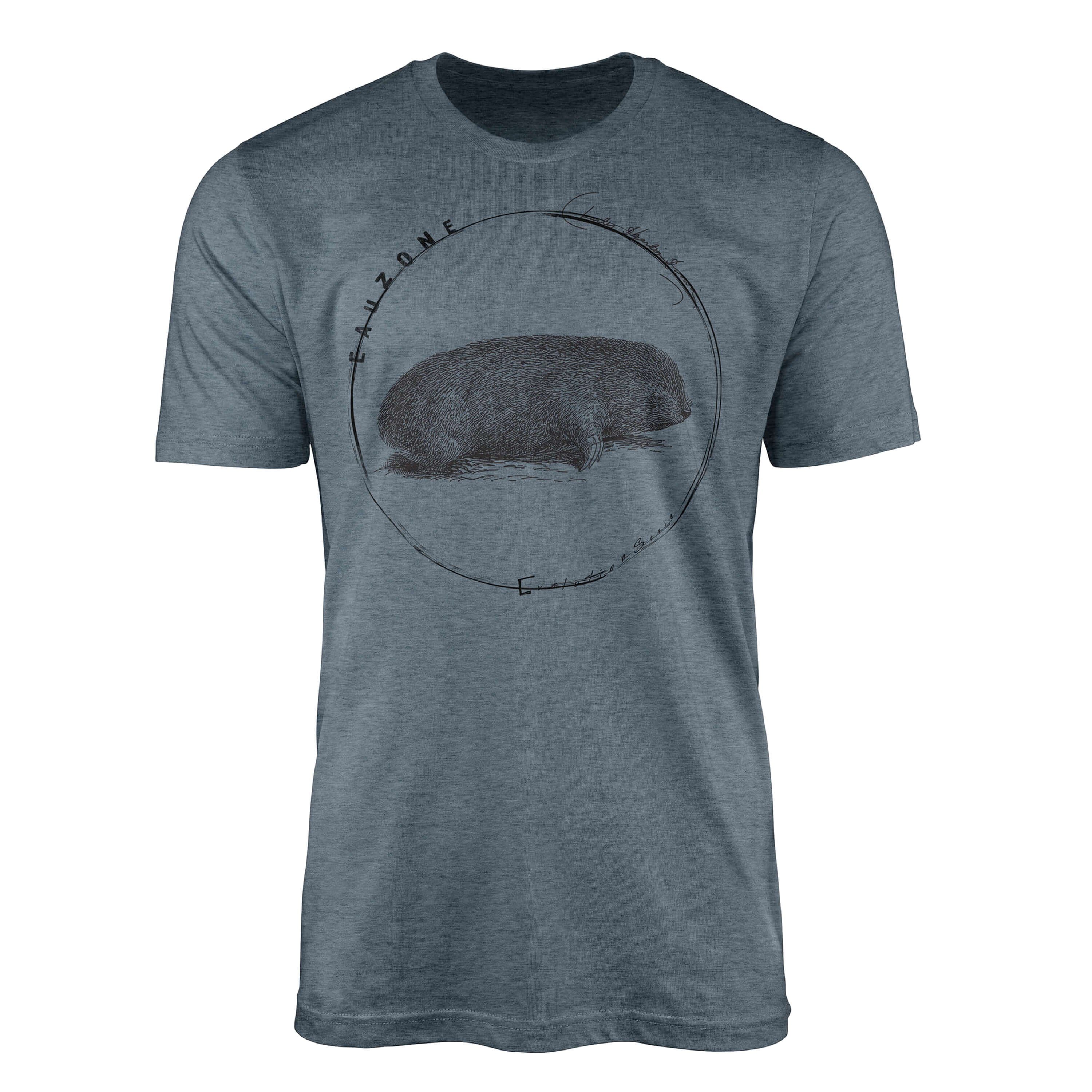 Sinus Art T-Shirt Evolution Herren T-Shirt Goldmulle Indigo | T-Shirts
