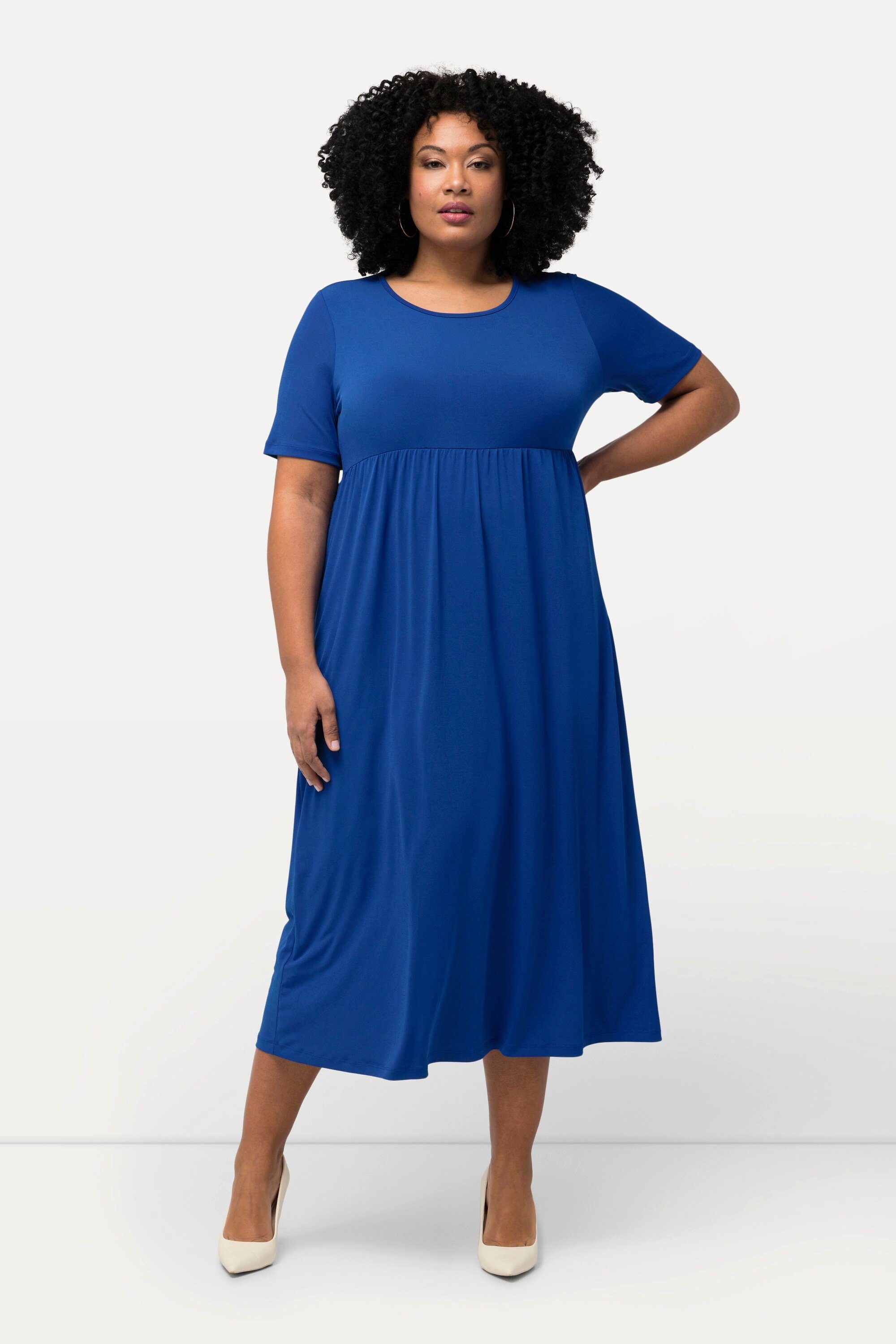 Ulla Popken Maxikleid Jerseykleid Empirenaht Rundhals günstig online kaufen