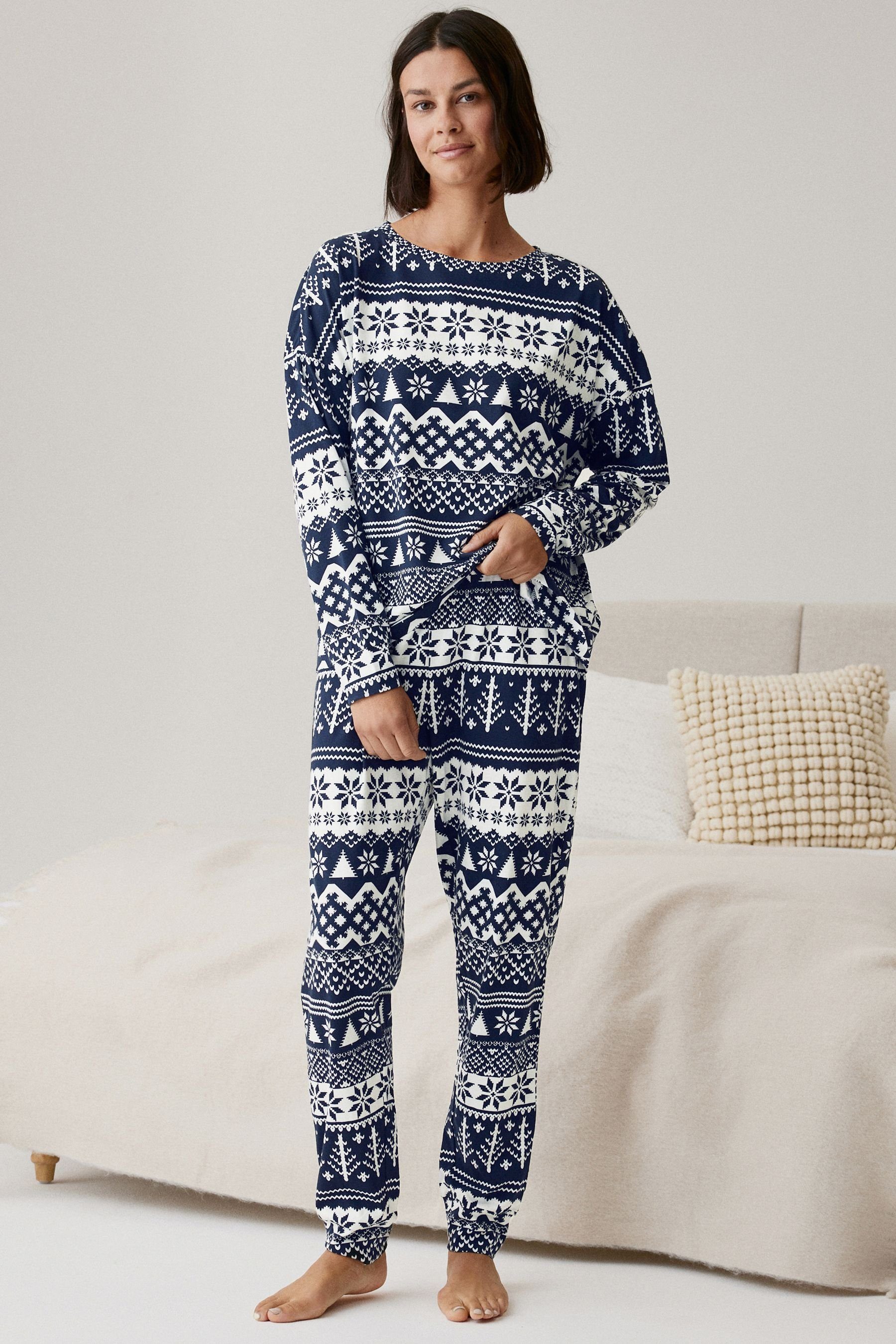 (2 tlg) Damen Next Weihnachtspyjamas Pyjama (Familienkollektion)