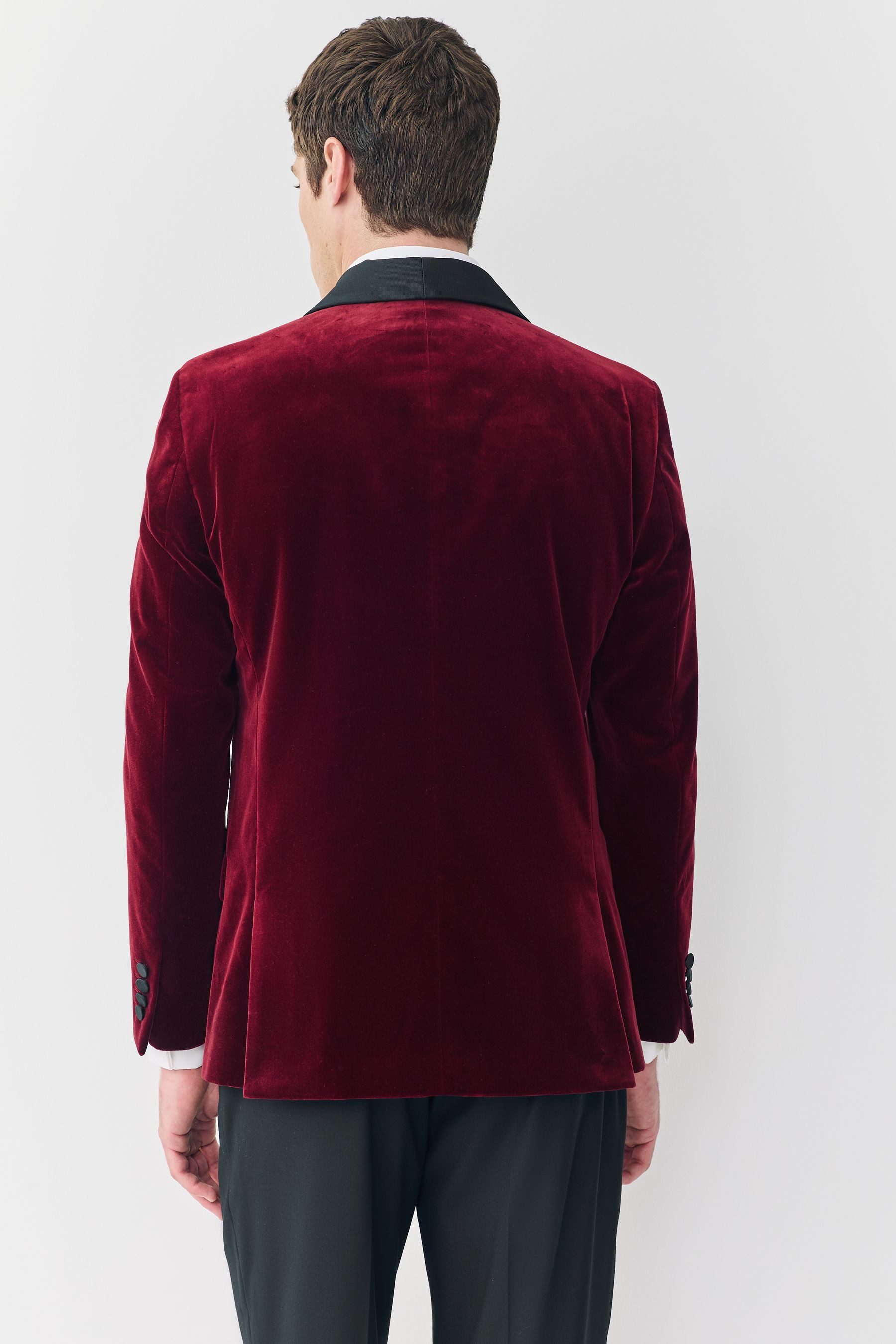 Next Jackenblazer Slim Fit Signature Samtsakko mit Schalkragen (1-tlg)