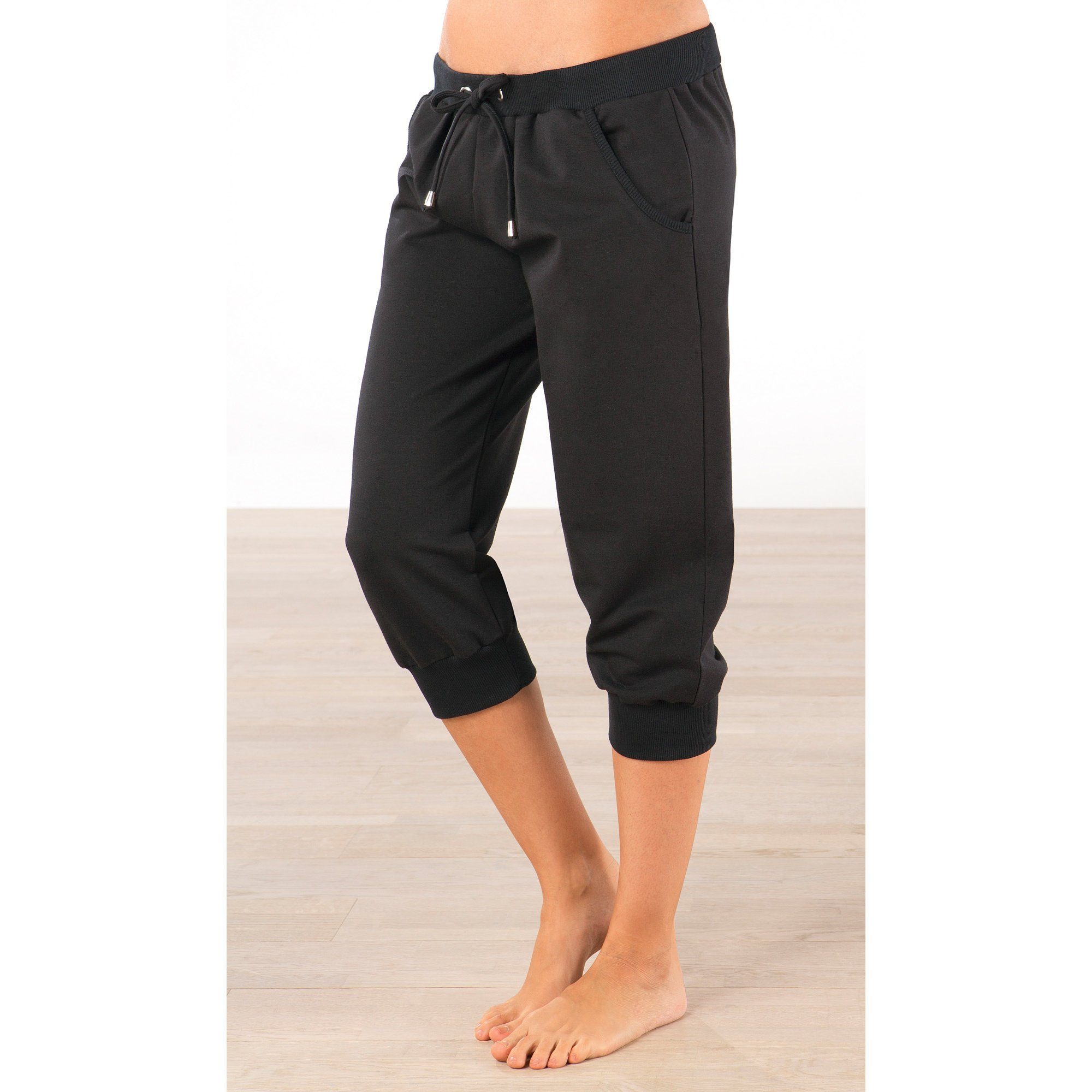 Erwin Müller Jogginghose Damen-Caprihose Uni