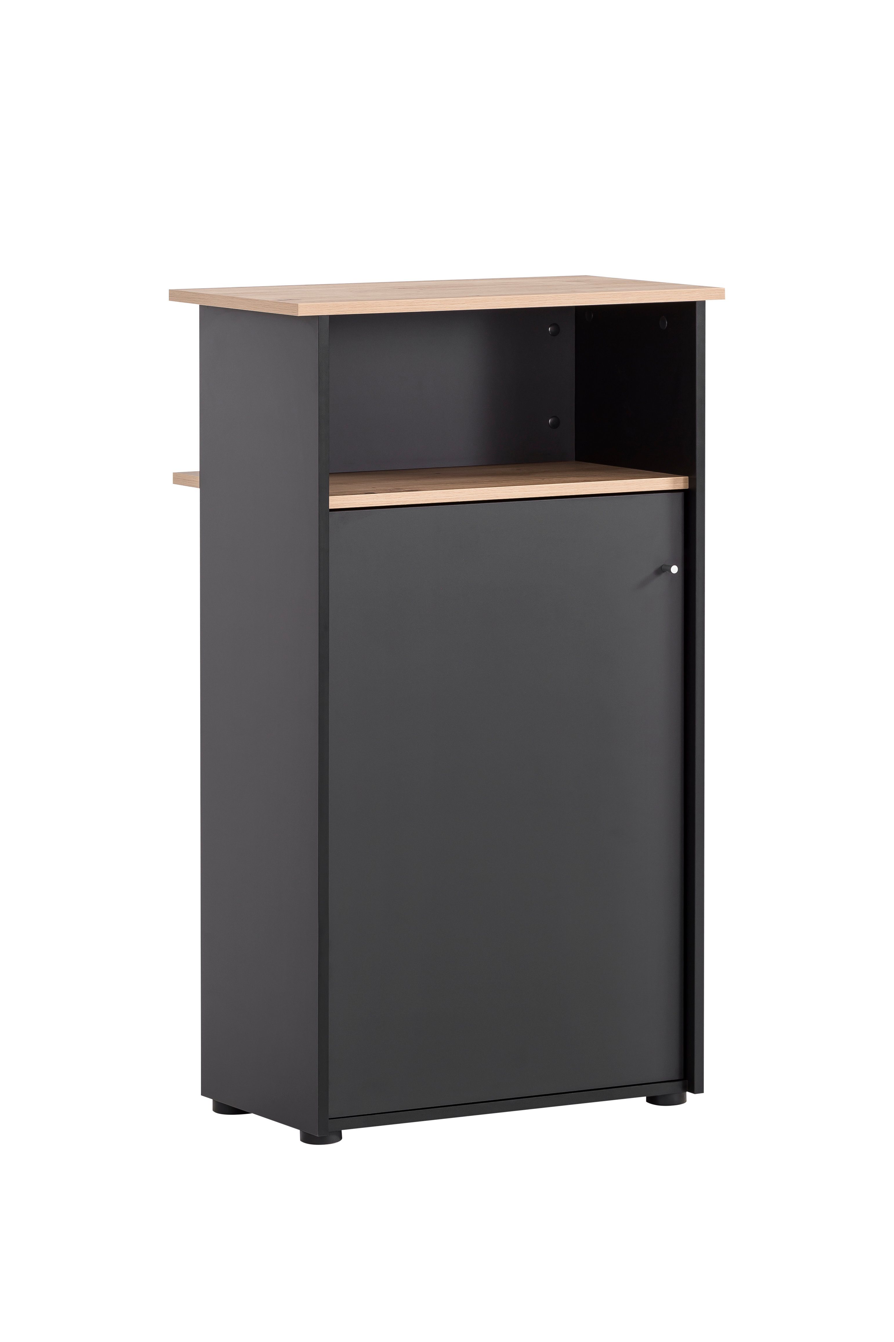 MÖBELPARTNER Empfangstheke Empfangstheke Coyote HxBxT 111x66x44cm, 3 Fächern 1 Flügeltür Mattweiß