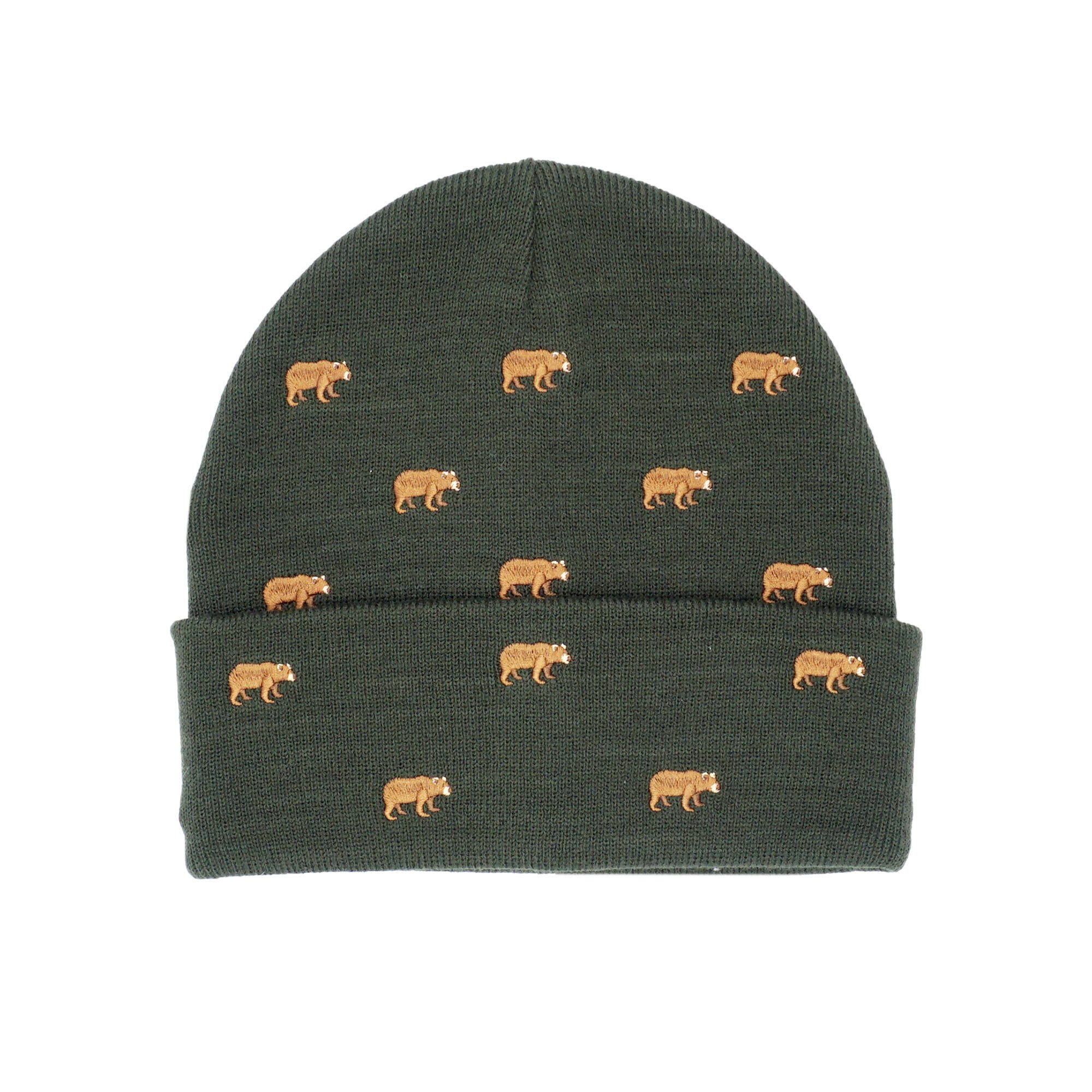 Strickmütze KIDS BOY-Mütze Bär AO Stickerei, doppelt