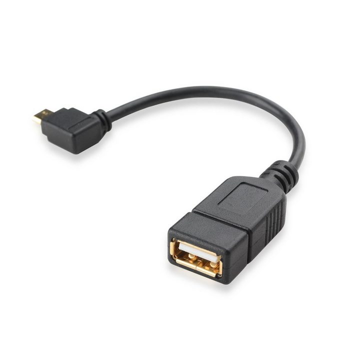 conecto USB-OTG Adapter-Kabel Vergoldete Kontakte Micro-USB 2.0-Winkel-Stecker USB-Kabel