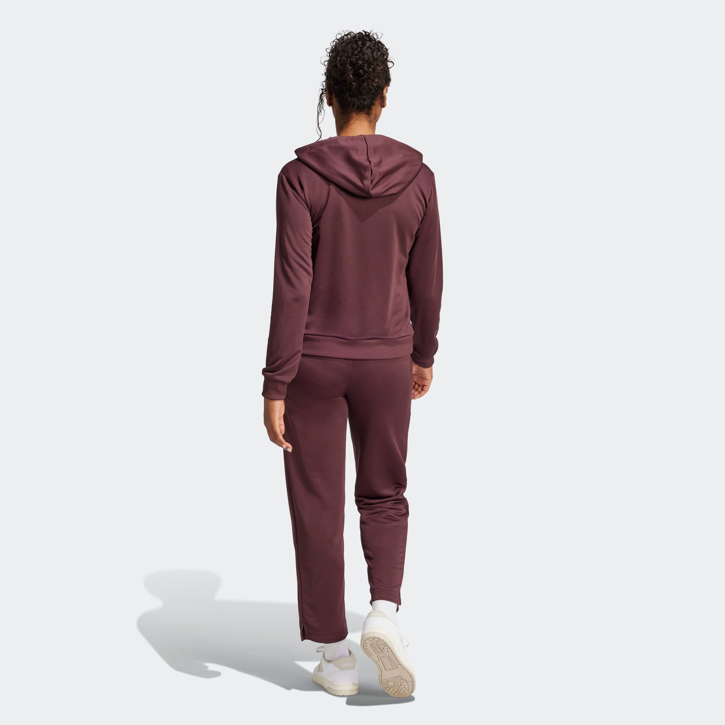 adidas Sportswear Trainingsanzug W LINEAR TS (2-tlg), zweiteiliges Set, für Laufen, aus Polyester, mit Rippbündchen