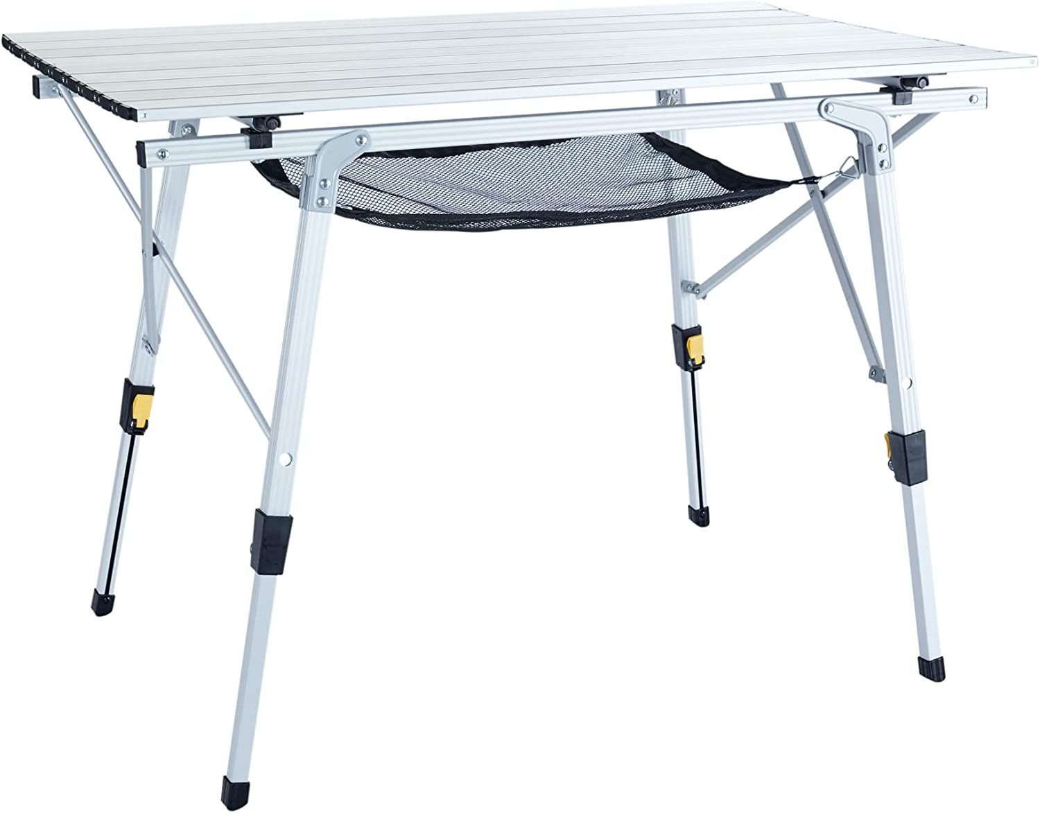 UQUIP Campingtisch Variety M - Aluminium Falttisch, höhenverstellbar,  Ablagenetz unter der Tischplatte, leichtes Aluminium