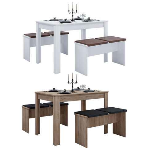 VCM Essgruppe Holz Essgruppe Tischgruppe Tisch Bänke Esal XL