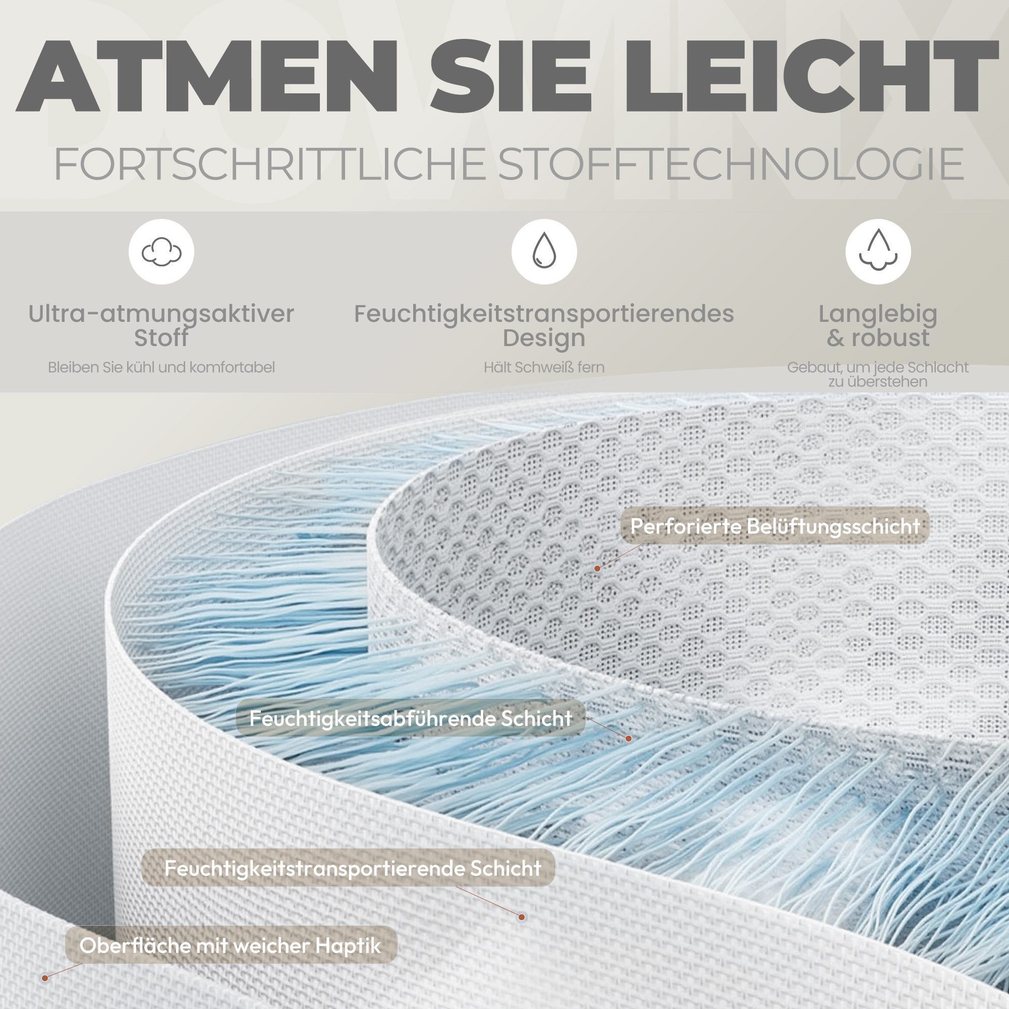 Dowinx Gaming-Stuhl Massage Gaming Stuhl Stoff mit Kopfstütze, Ergonomische Gaming Stuhl mit Fußstütze