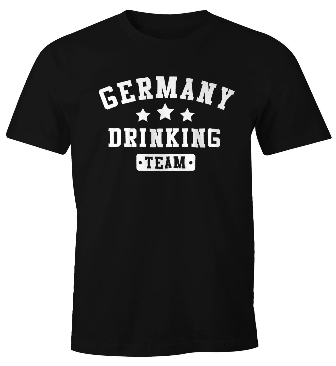 schwarz Fun-Shirt Bier mit Herren Germany T-Shirt Moonworks® Team Print Print-Shirt Drinking MoonWorks