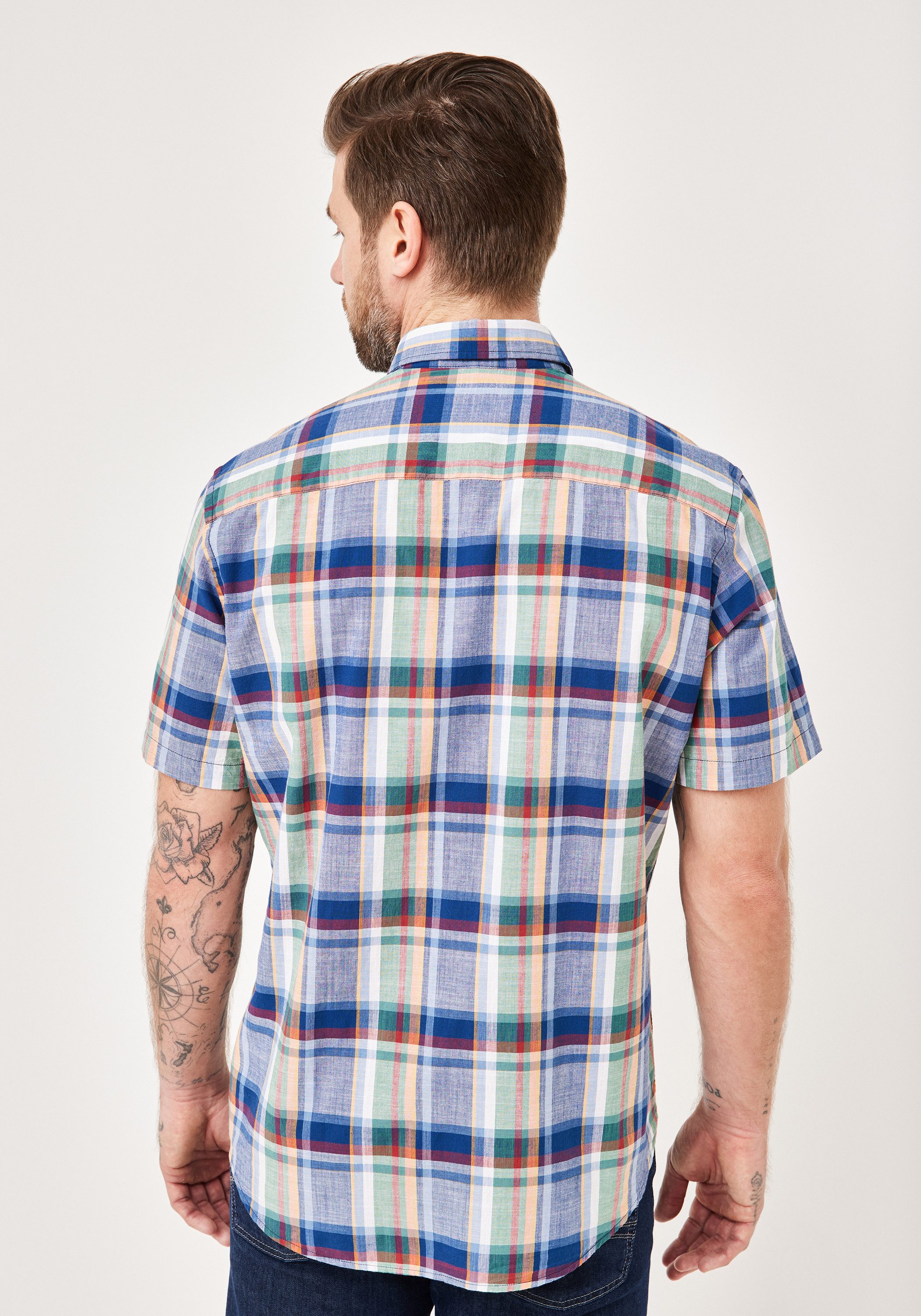 Paddock's Kurzarmhemd Freizeithemd mit Kurzarm aus reiner Baumwolle