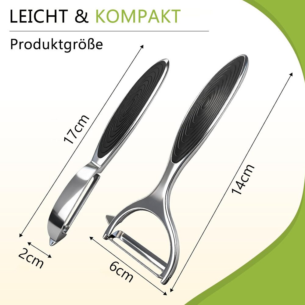 TUWENA Sparschäler 2Pcs Sparschäler Set, Edelstahl Y & I-förmiges Drehbares Gemüsemesser