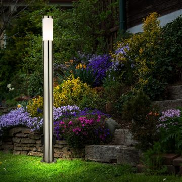 etc-shop LED Außen-Stehlampe, Leuchtmittel inklusive, Warmweiß, Aussenlampe mit Steckdosen Außensteckdose mit Licht Garten