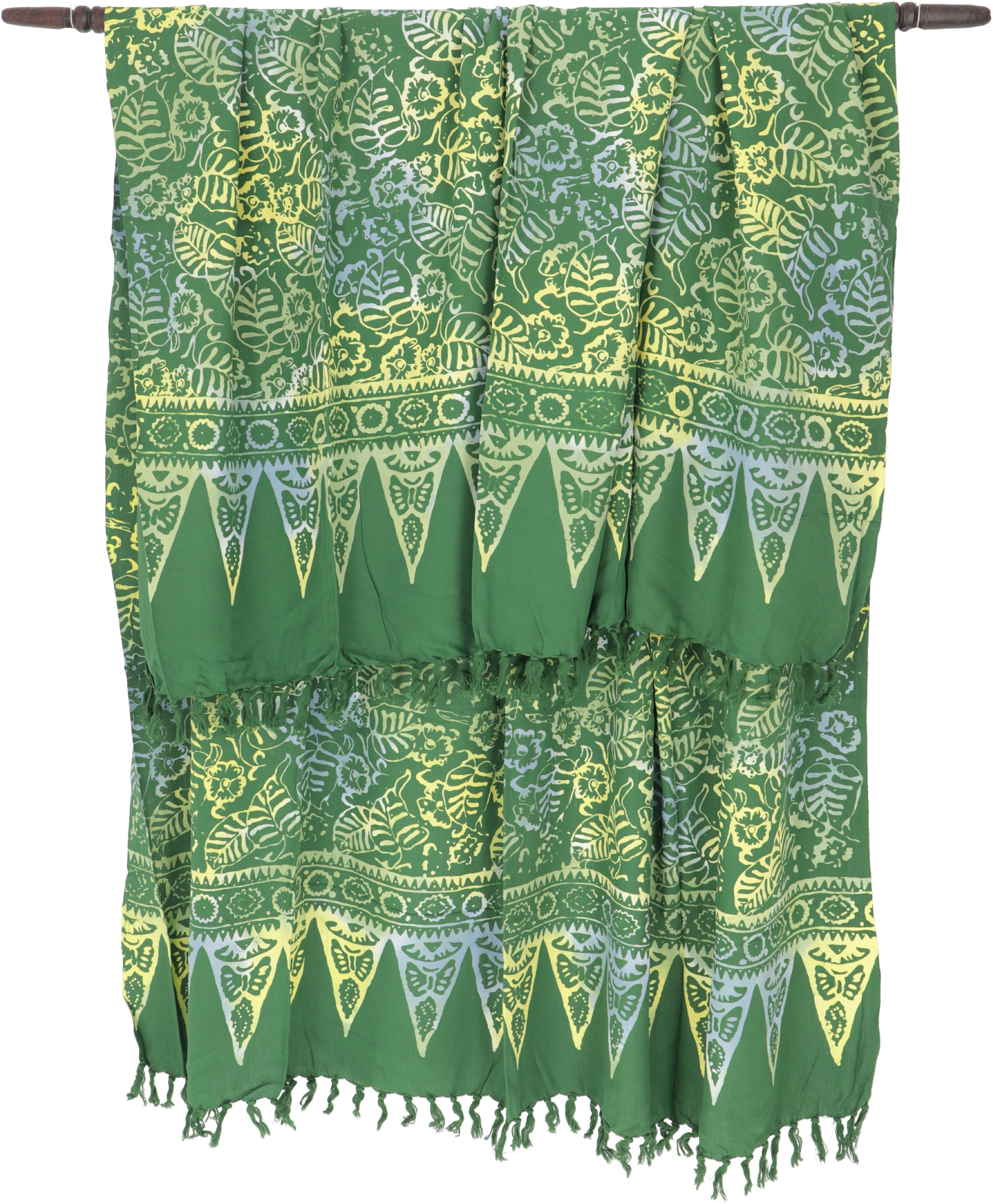 Guru-Shop Sarong Design Wickelrock,.. 39/grün Batik Bali Wandbehang, Sarong