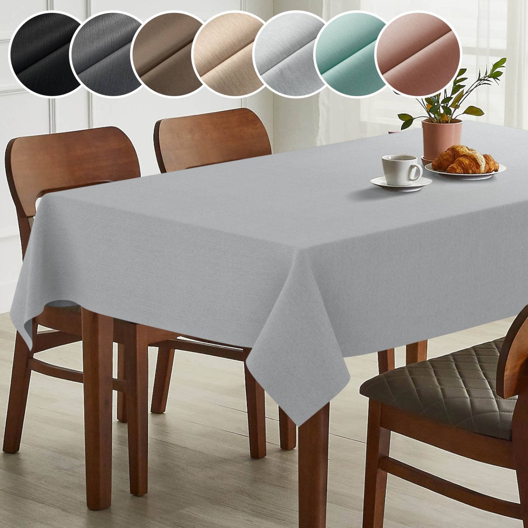 ANRO Tischdecke Premium Stoff-Tischtuch mit Beschichtung günstig online kaufen