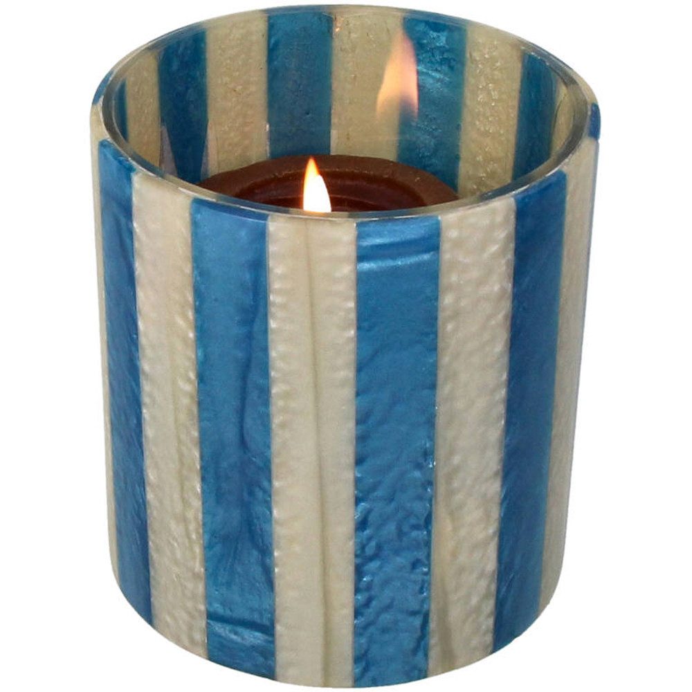 Kersten BV Подсвечник Торшеры STRIPES blau creme, Ø10x12cm