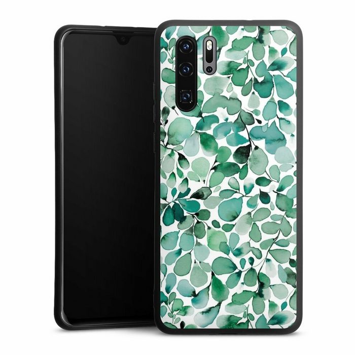 DeinDesign Handyhülle Pastell Wasserfarbe Blätter Watercolor Pattern Leaffy Leaves Huawei P30 Pro New Edition Silikon Hülle Premium Case Smartphone Cover
