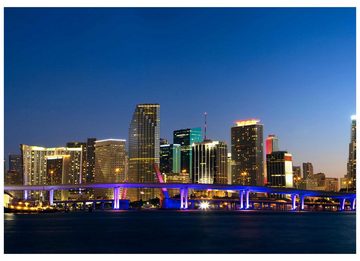 wandmotiv24 Fototapete Downtown Miami Skyline Panorama, glatt, Wandtapete, Motivtapete, matt, Vliestapete