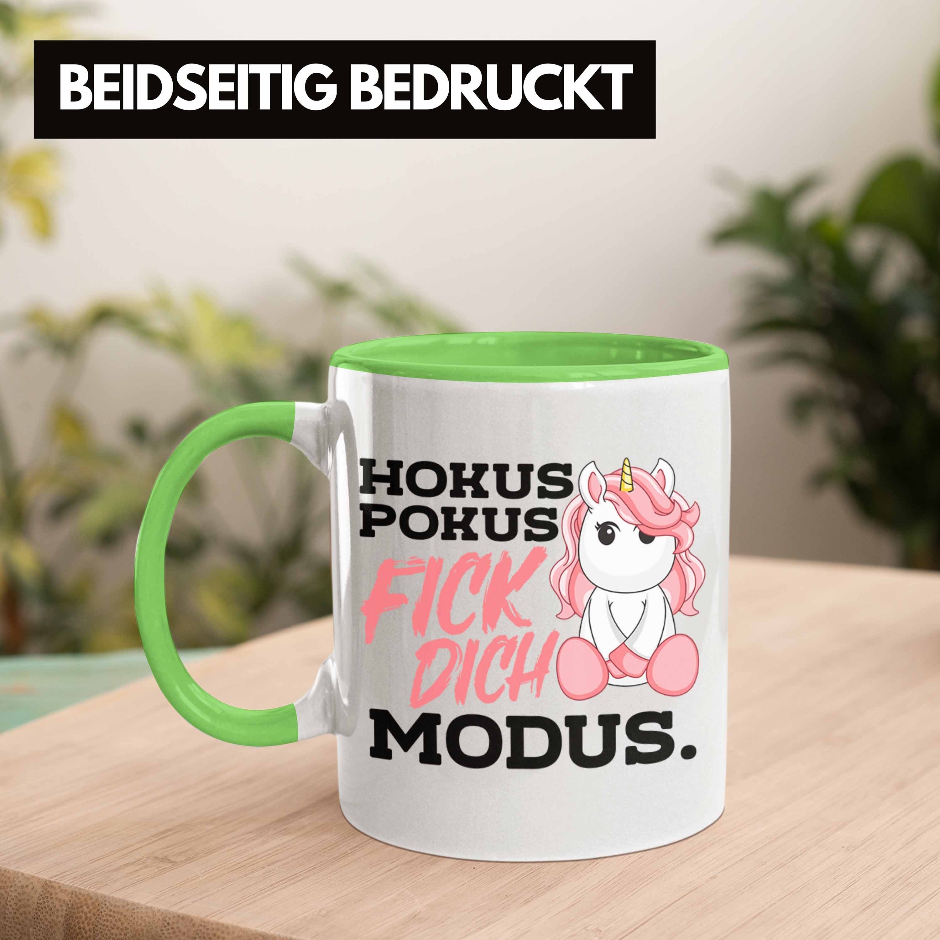 Kollegin Mit Kaffeetasse Tasse Spruch Modus Geschenkidee Tasse Freundin Geschenk Einhorn - F Grün Arbeit Trendation Dich Mama Trendation Frauen Lustige