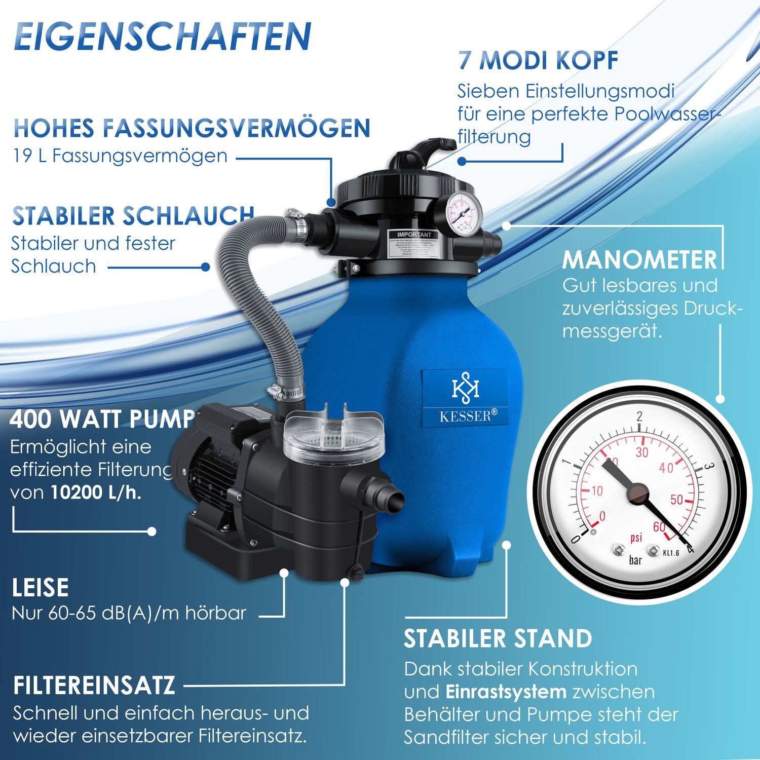 KESSER Sandfilteranlage, Sandfilteranlage Sandfilter 700g Filterbälle günstig online kaufen