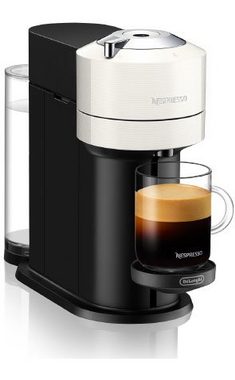Nespresso Kapselmaschine Vertuo Next ENV 120.W von DeLonghi, White, inkl. Aeroccino Milchaufschäumer im Wert von UVP € 75,-