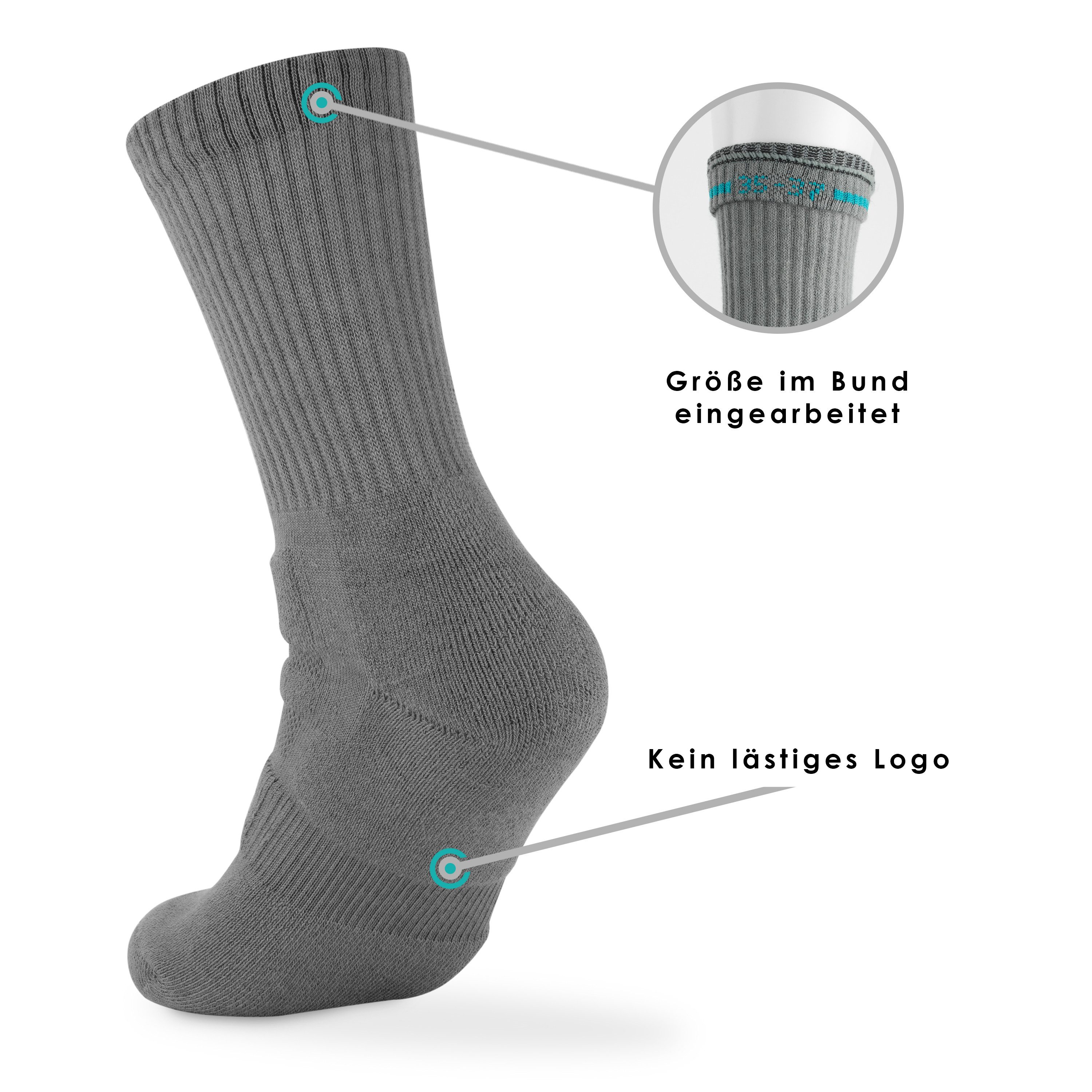 Bärenfuß Tennissocken 4 Paar Premium Tennissocken Sportsocken Herren & Damen (aus feinster Baumwolle, Extra Verstärkt, atmunktsaktives Mesh)