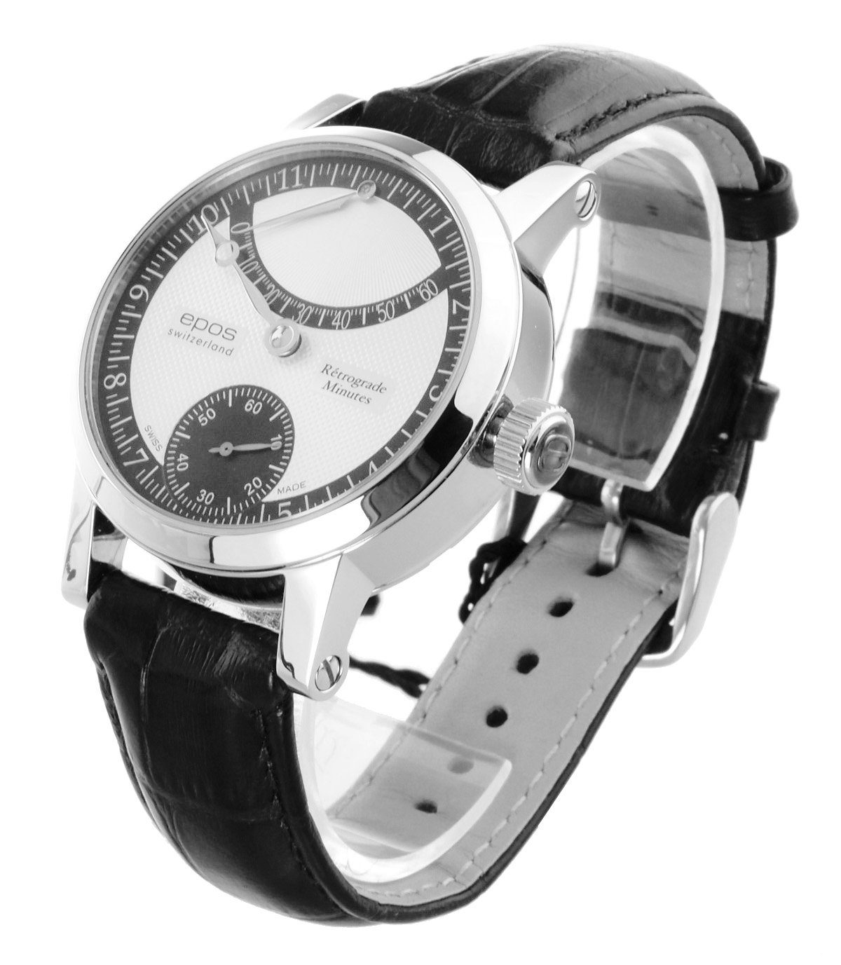 Minutenanzeige retrograde EPOS Uhr Made Uhr Mechanische Herren 3379.688.20.58.25 Swiss Sophisticated Handaufzug,