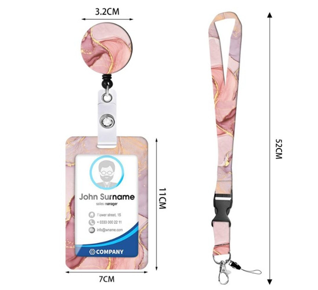 XDeer Schlüsselanhänger 2 Stück Ausweishülle mit Band, Ausziehbarer Schlüsselanhänger Badge, Holder,Schlüsselband mit Karabiner für Frauen, Lehrer