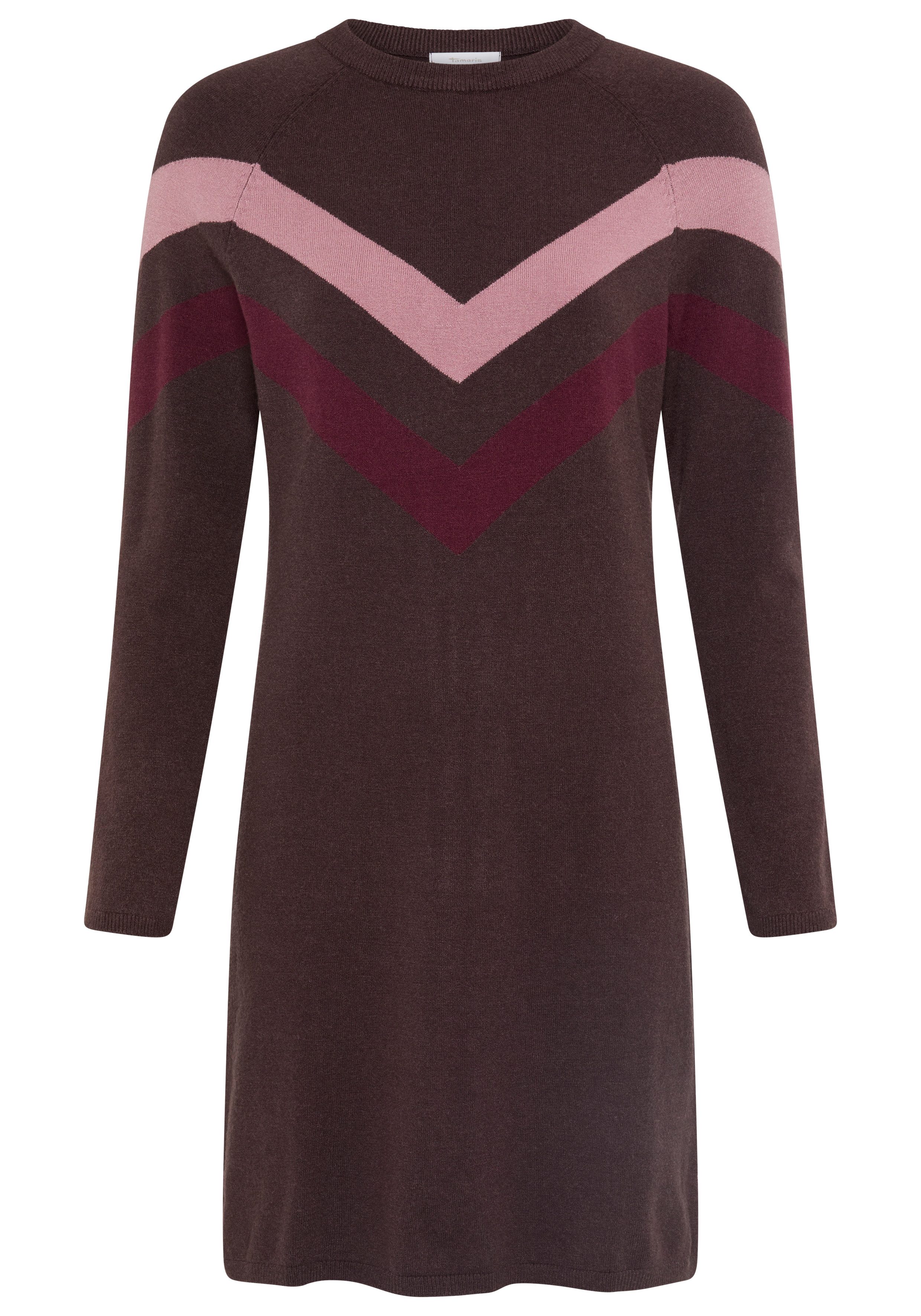 Tamaris Strickkleid aus angenehmer Viskosemischung lässiger Look mit Zickzack-Muster – Bild 5 von 5