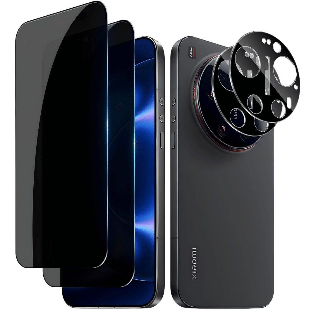 SmartUP Displayschutzglas 2X Schutzglas für Xiaomi 17 Ultra Blickschutz Display Kamera Screen 9H für Xiaomi 17 Ultra, 4 Stück, Anti-Spy, Blickschutz, Privacy