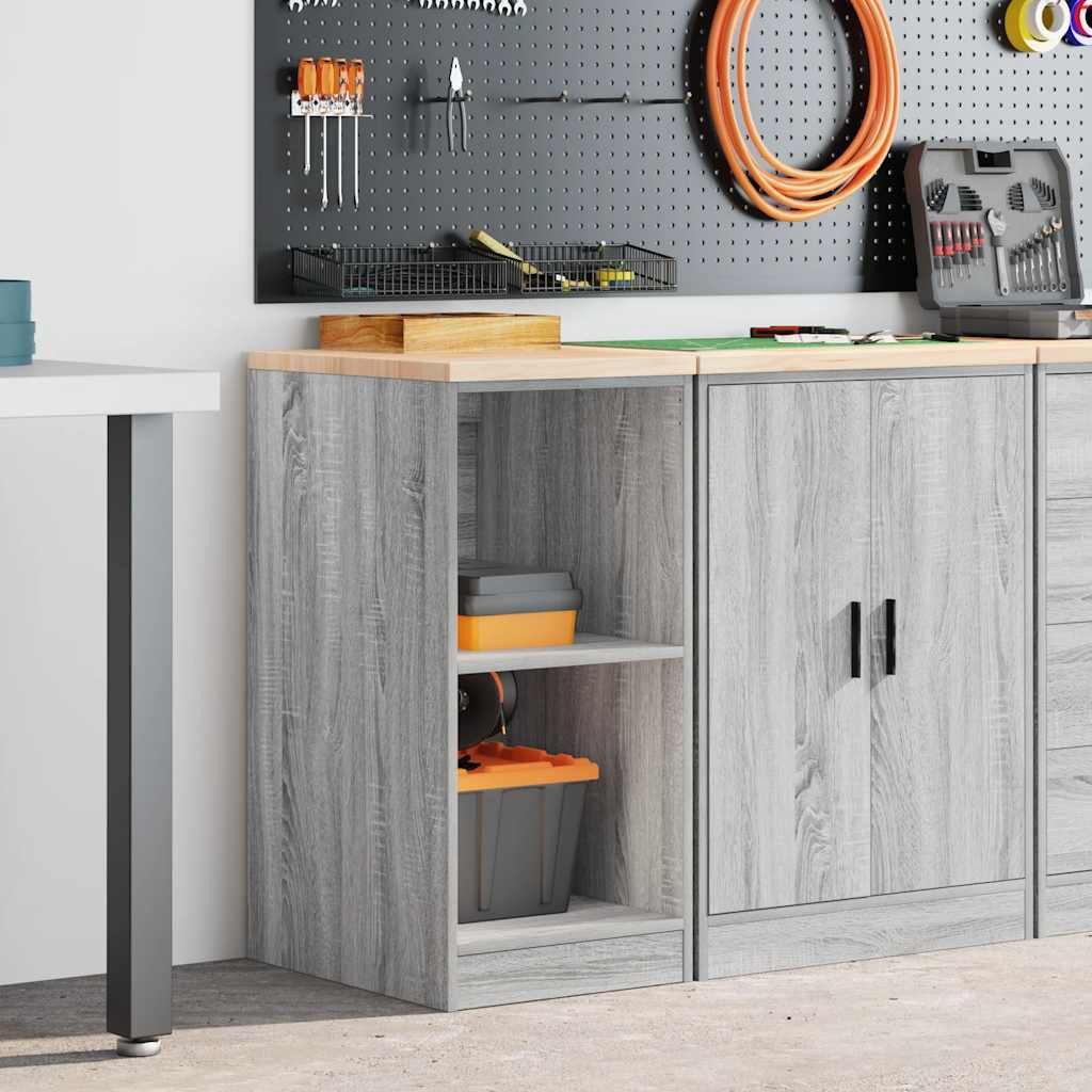 vidaXL Schrankmodule Garagen-Aufbewahrungsschrank Grau Sonoma Massivholz günstig online kaufen