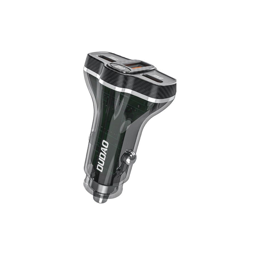 Dudao Autoladeadapter Mehrfachladegerät Schnellladegerät KFZ-Netzteil (78 W, 2x USB-C PD & USB-A QC, 12/24 V)