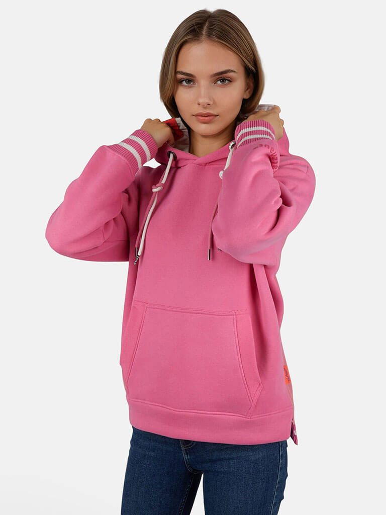 salzhaut Kapuzenpullover Damen Hoodie Verdattert Unifarben günstig online kaufen