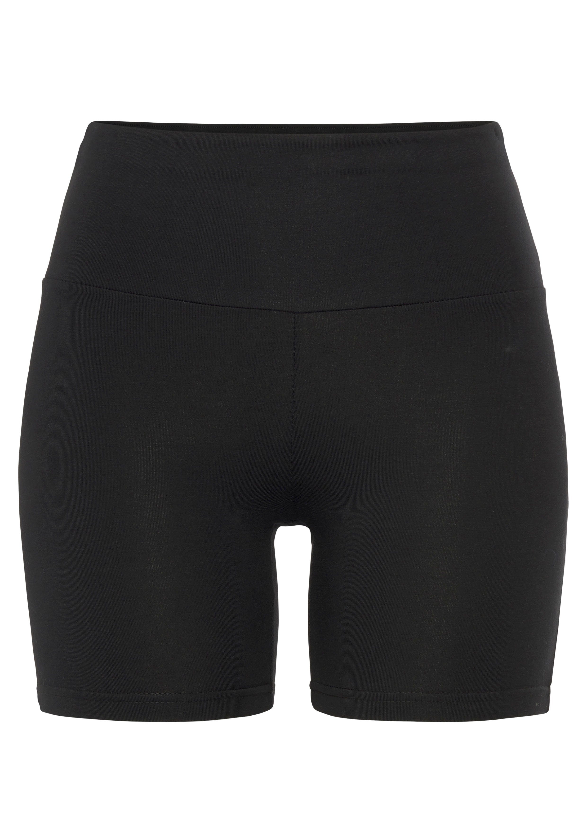 LASCANA Shorts mit breitem Bündchen und Logodruck, Loungewear. € 19,99