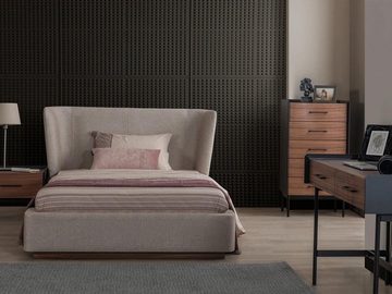 JVmoebel Schlafzimmer-Set Design Komplett 4tlg Schlafzimmer Bett Nachttisch Modern Kommode Neu, (4-St., Nur Bett + Nachttisch + Kommode + Schreibtisch), Made in Europa