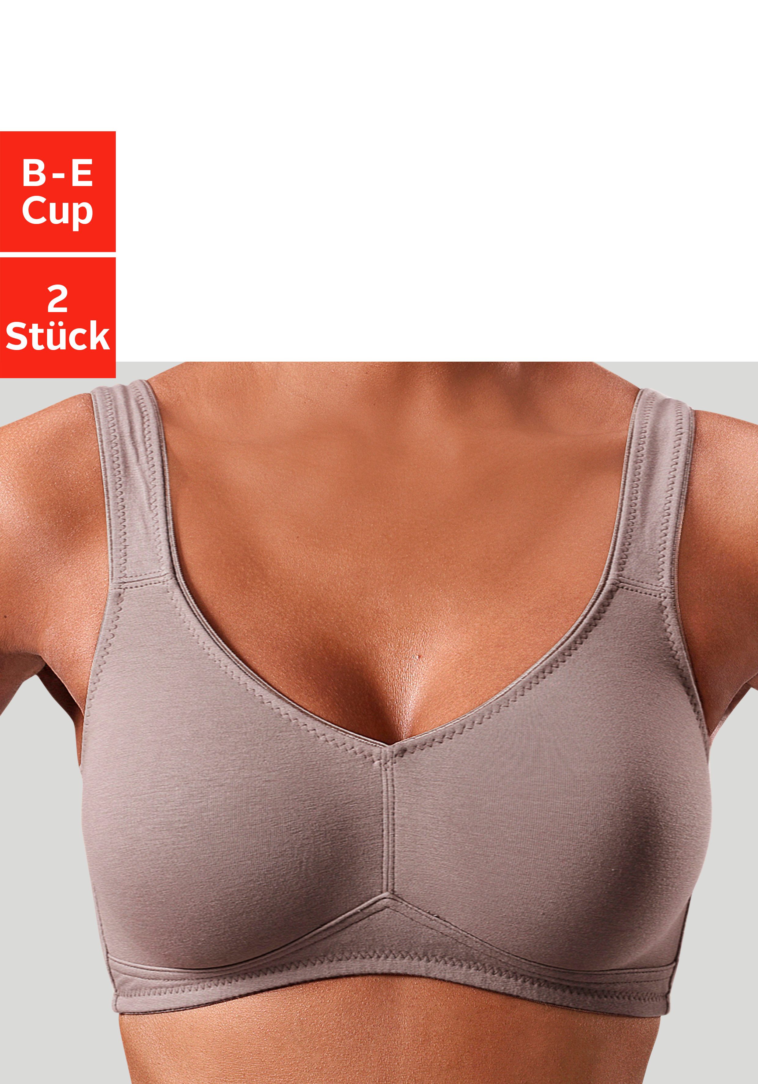 petite fleur Soft-BH (Packung, 2 Stück) ohne Bügel, Baumwolle