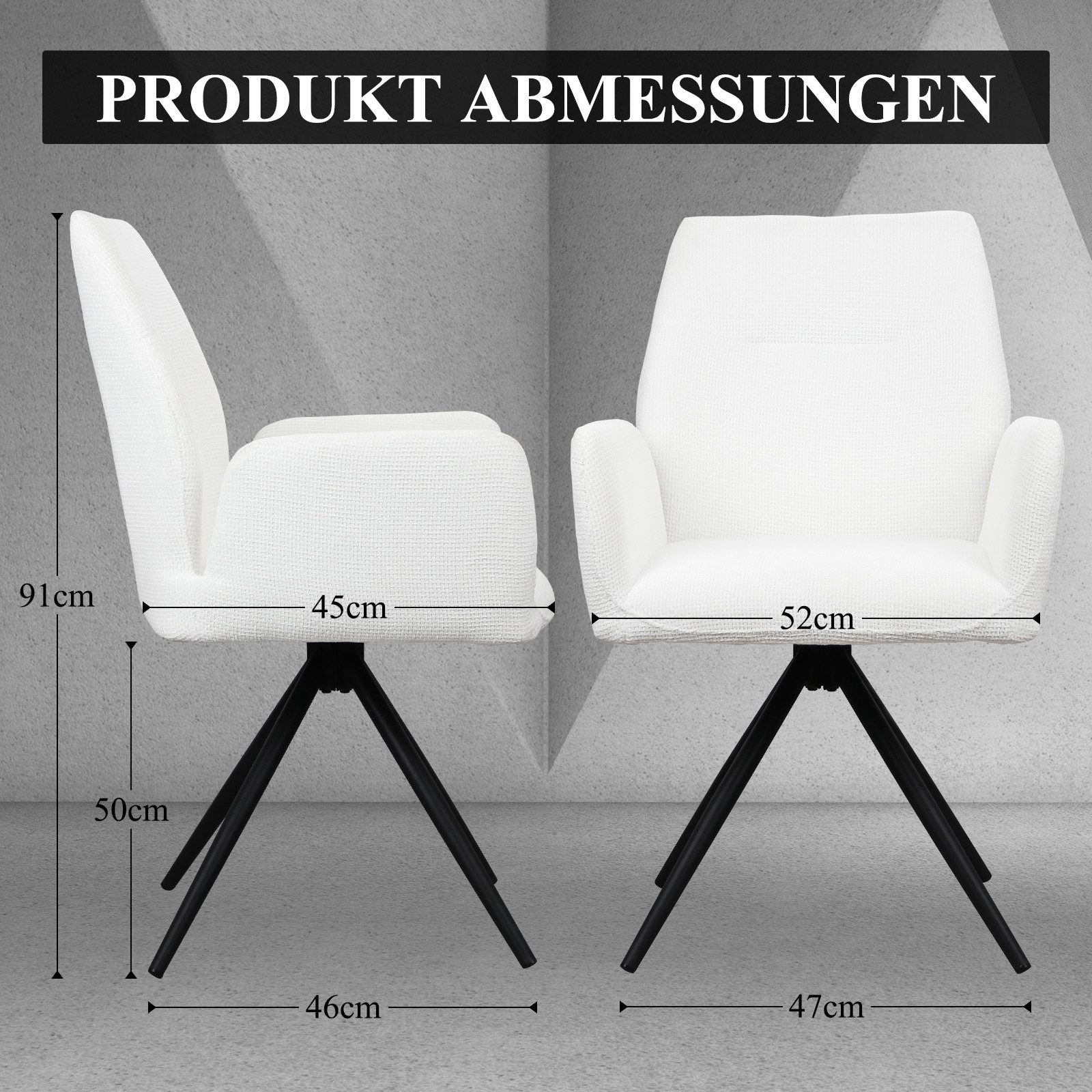 HOMELUX Polsterstuhl 360° Drehbar Esszimmerstühle 2er günstig online kaufen