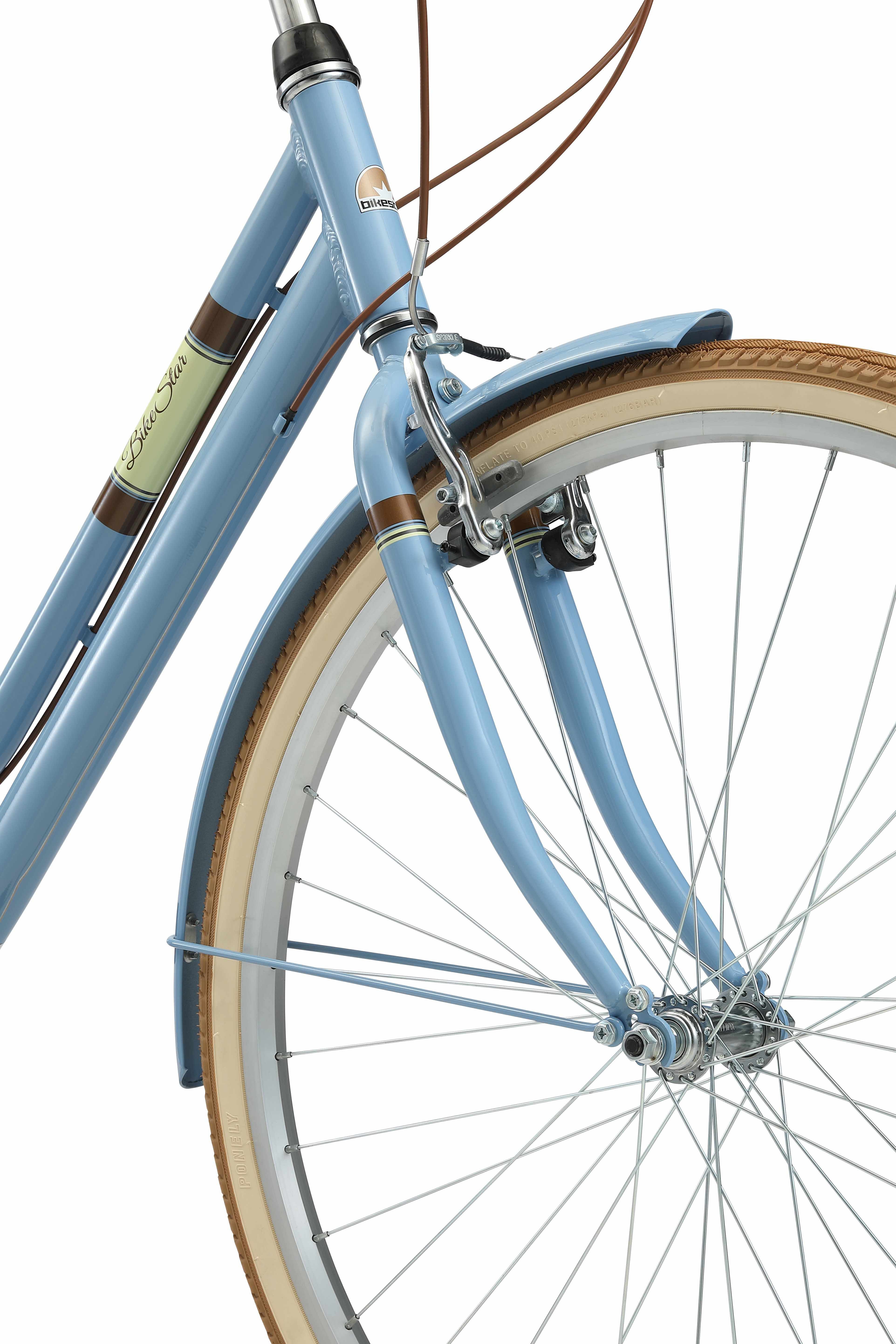 Bikestar Cityrad, 7 Gang Shimano RD-TY21 Schaltwerk, Kettenschaltung, für Damen, Kettenschaltung
