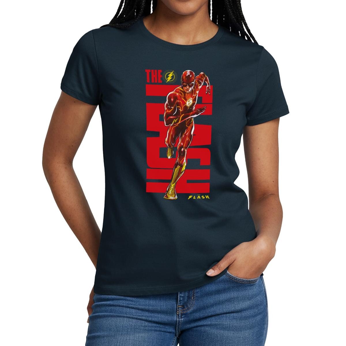 Spreadshirt T-Shirt The Flash Speedster Rotes Logo Frauen T-Shirt (1-tlg) Slim Fit, fällt klein aus