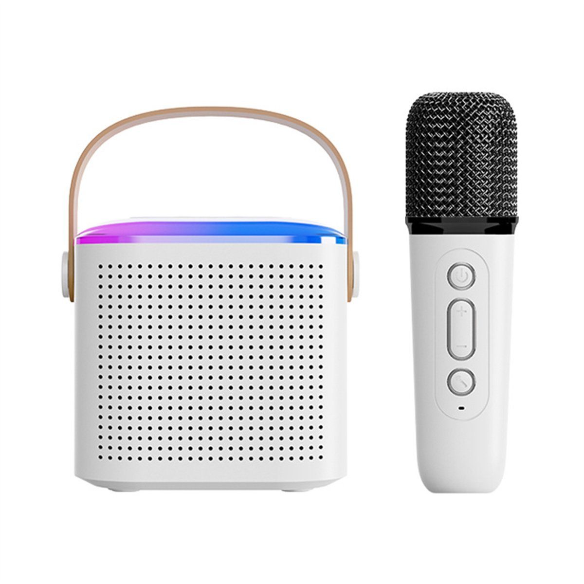 carefully selected Tragbares Lautsprecher- und Mikrofonset mit Lichteffekt (Bluetooth 5W) Bluetooth-Lautsprecher Lautsprecher + Einzelmikrofon
