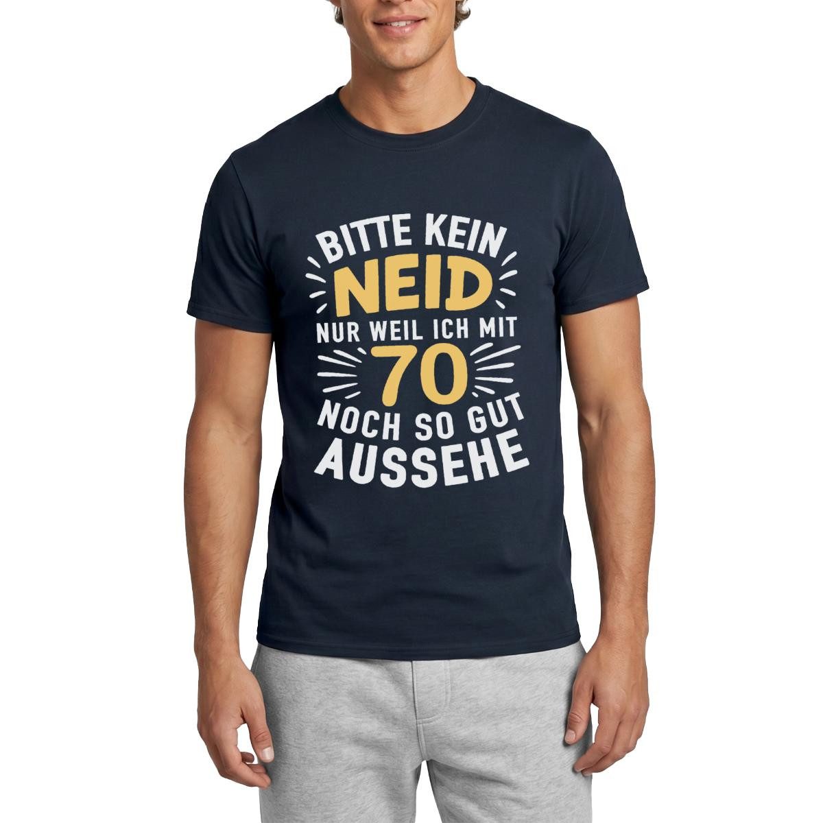 T-Shirt 70. Geburtstag, Kein Neid Weil Ich So Gut Aussehe Männer T-Shirt