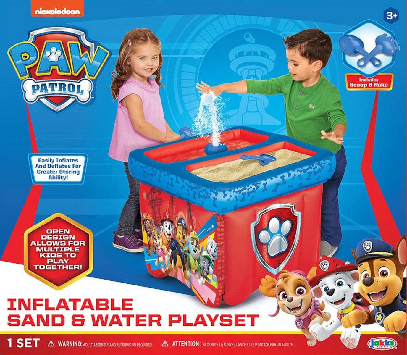 Spin Master Wasserspieltisch Paw Patrol - aufblasbarer Sand- & Wasserspieltisch, inklusive Harke und Schaufel
