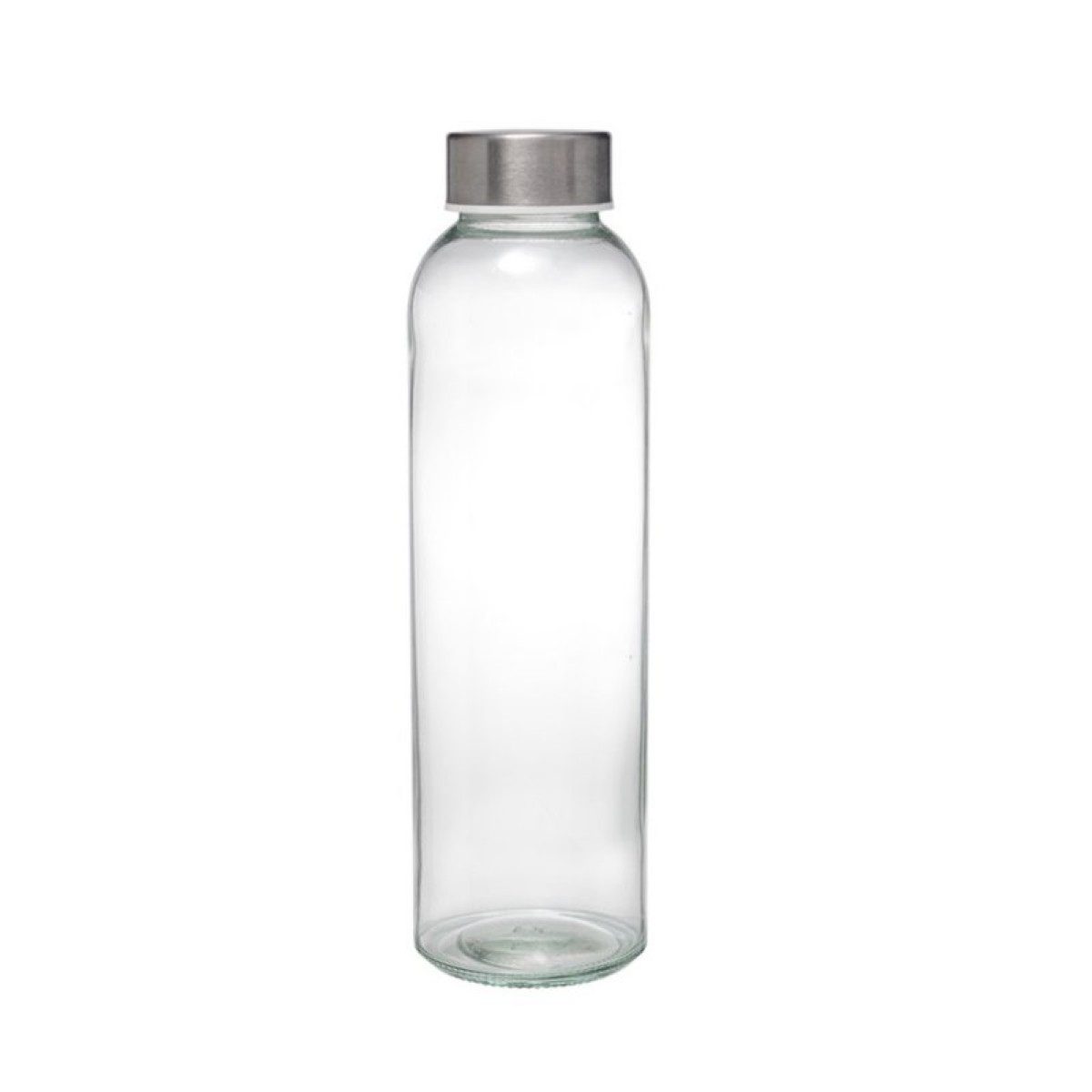 B-Home Trinkflasche 500 ml, Glasflasche mit Drehverschluss aus Edelstahl, 22 x 6,5 cm