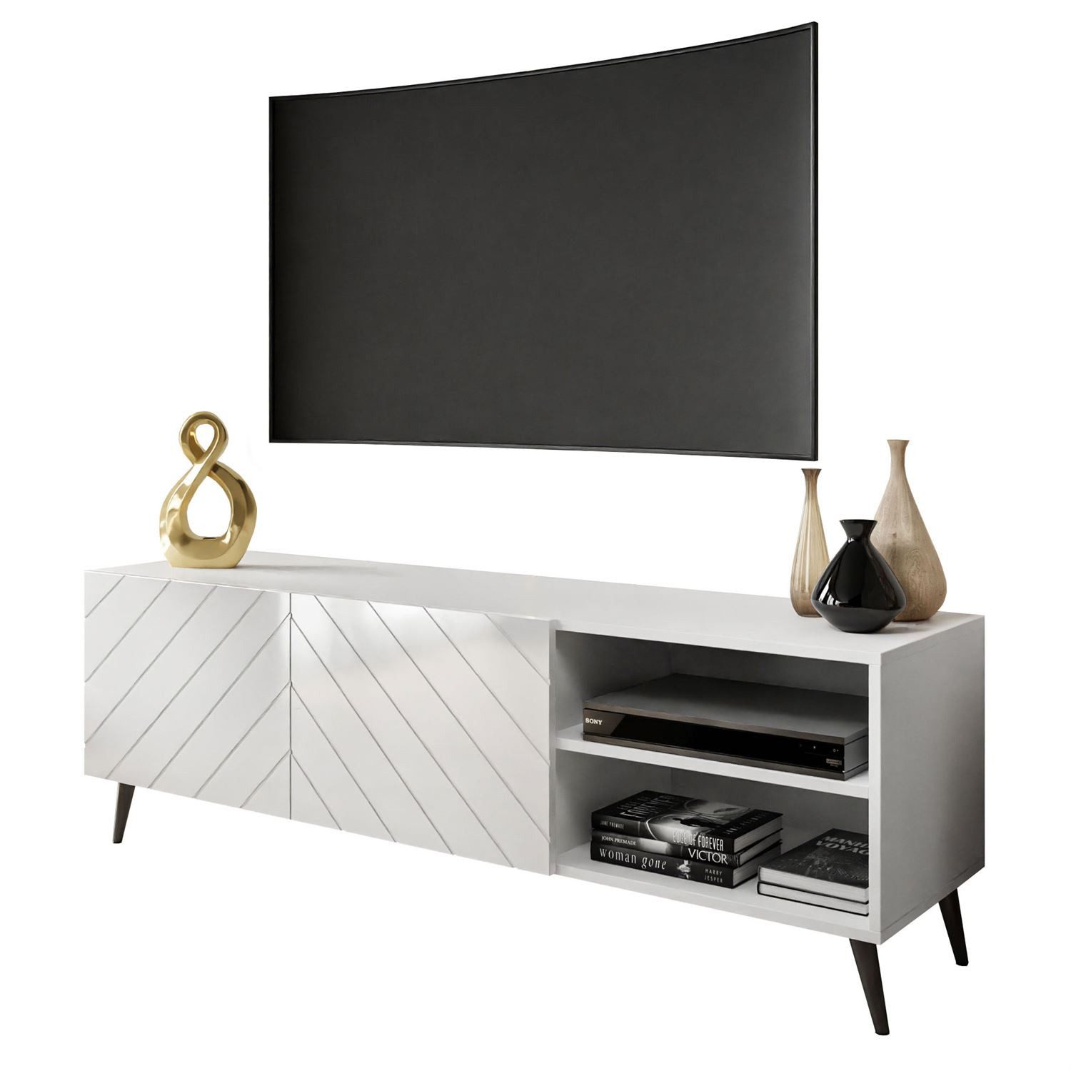 Lookway TV-Schrank VIRGINIA mit glänzend weißer Front günstig online kaufen