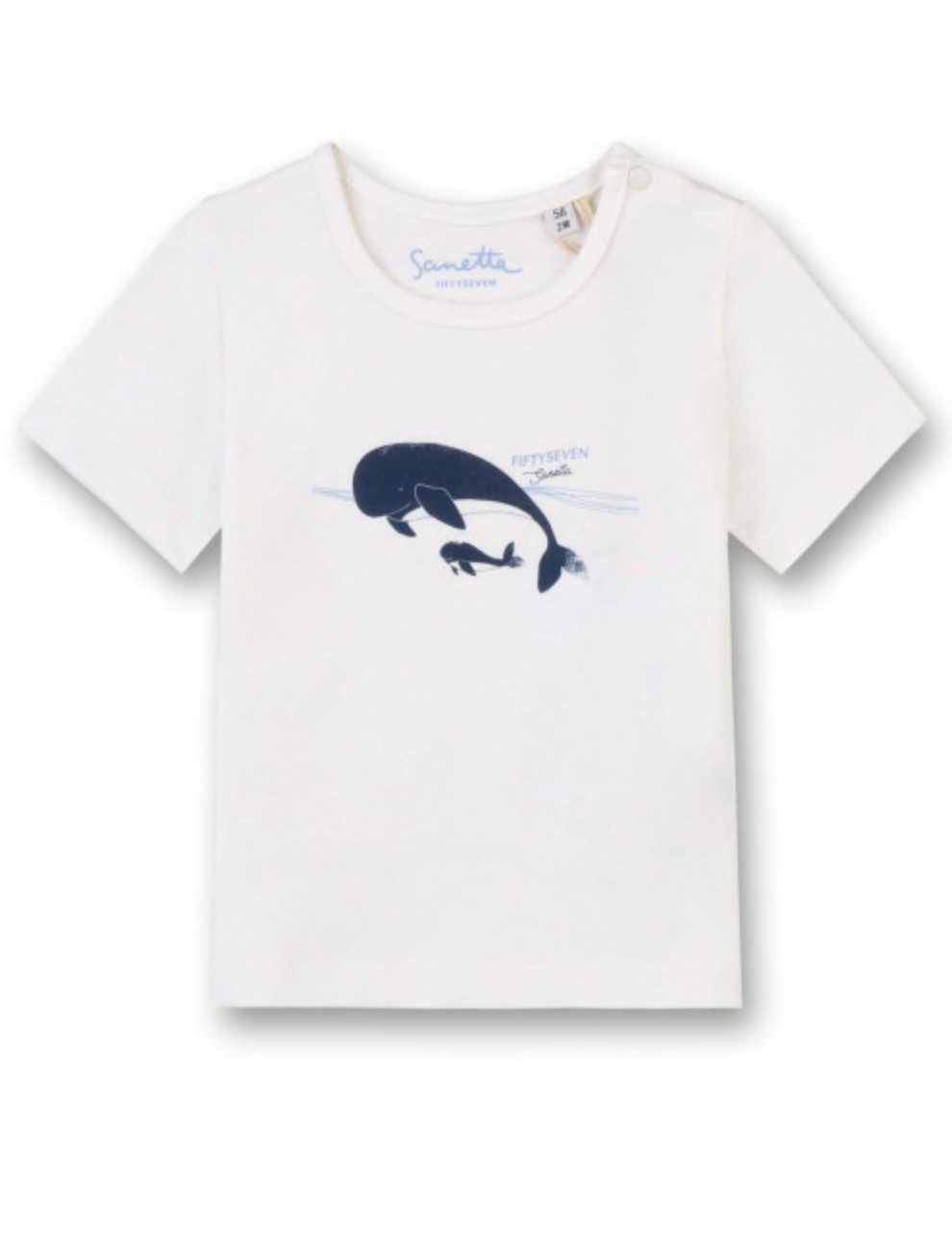 Sanetta T-Shirt Baby T-Shirt aus Baumwolle mit Wal-Print und Kurzarm