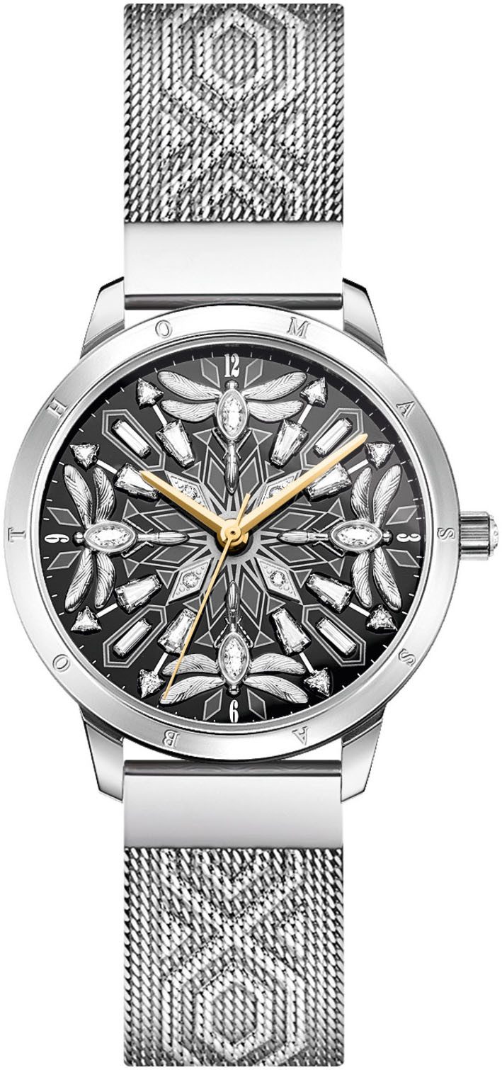 THOMAS SABO Quarzuhr SPIRIT MAGIC GARDEN WA0423-201-201-33MM, Armbanduhr, Damenuhr, analog, Zirkonia (synth), Libellen, Edelstahl