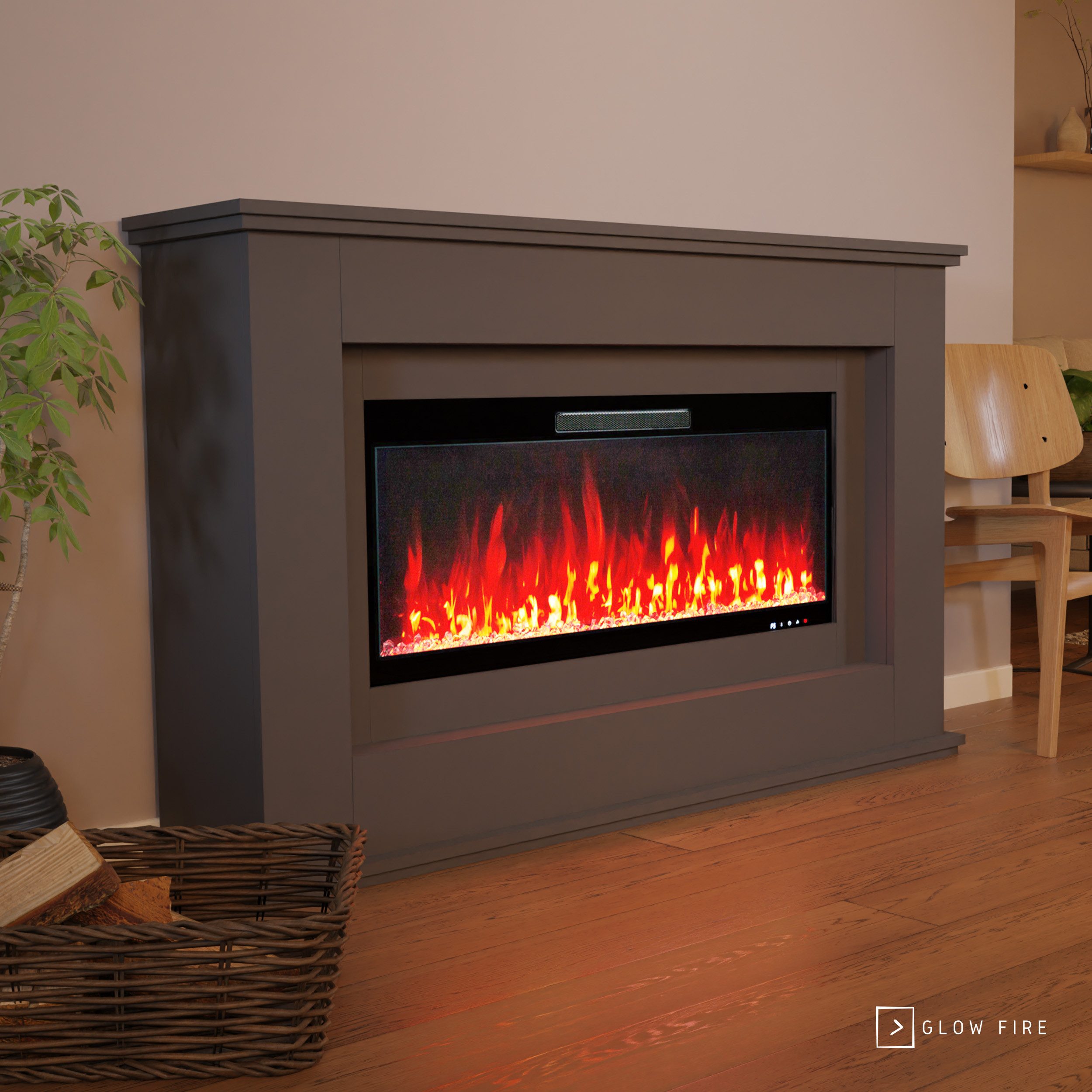 GLOW FIRE Elektrokamin weiß / grau günstig online kaufen