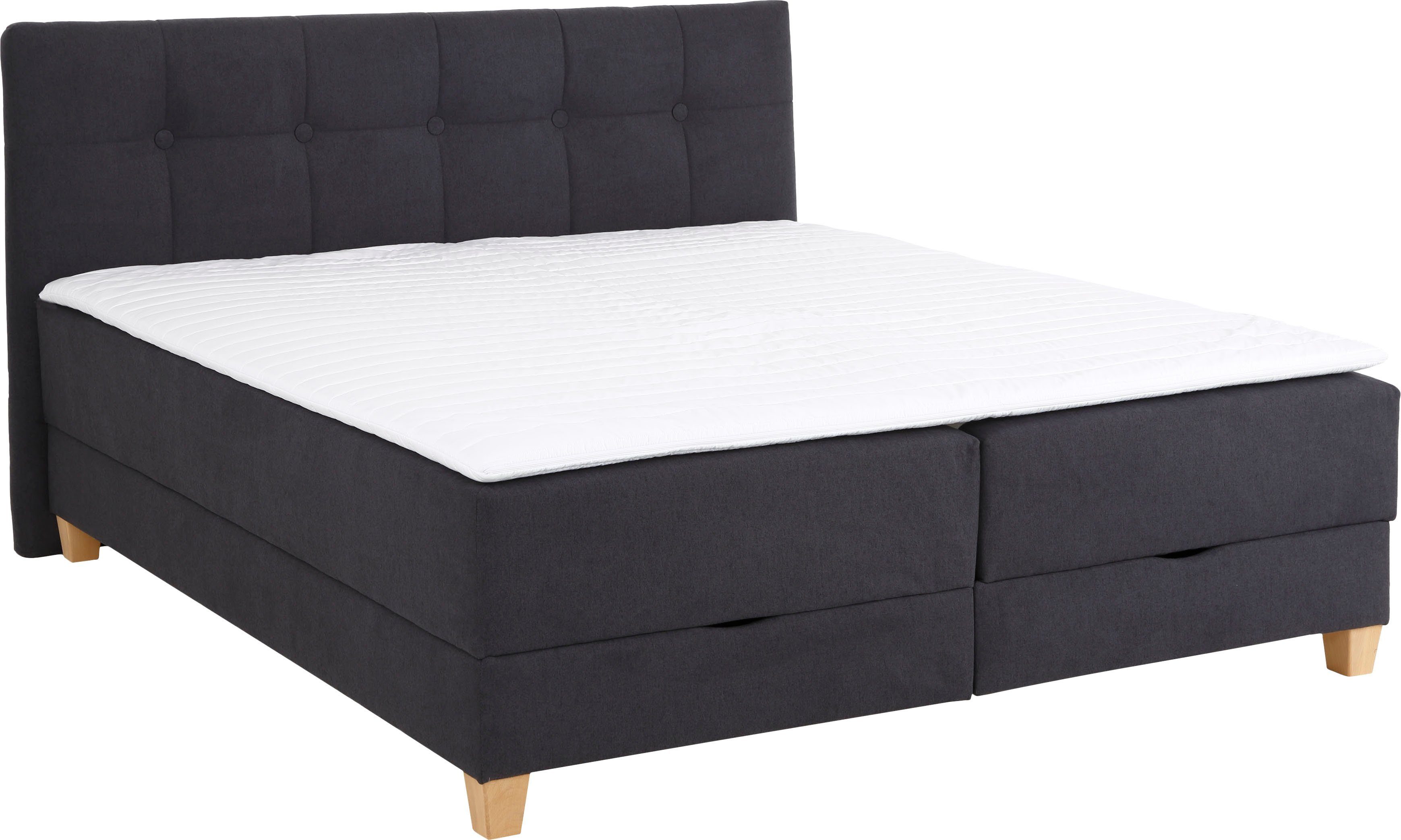 Home affaire Boxbett Lonrai, in H2,H3 & H4 und XXL - Überlänge 220cm wählbar, inkl. Topper